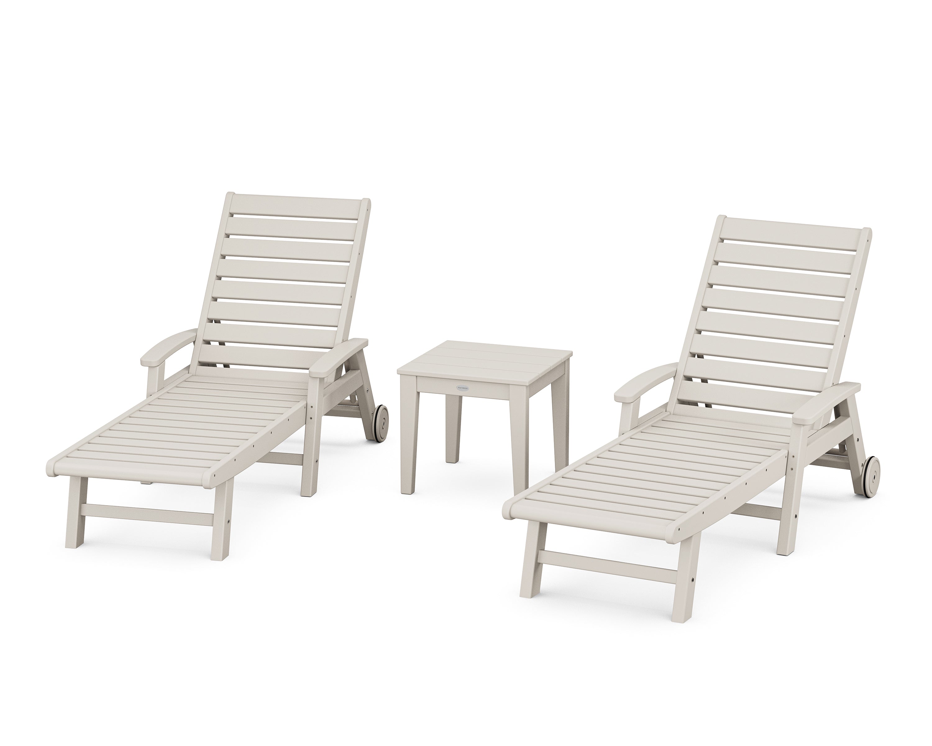 POLYWOOD Signature Chaise 3-Piece Set with Wheels in Sand