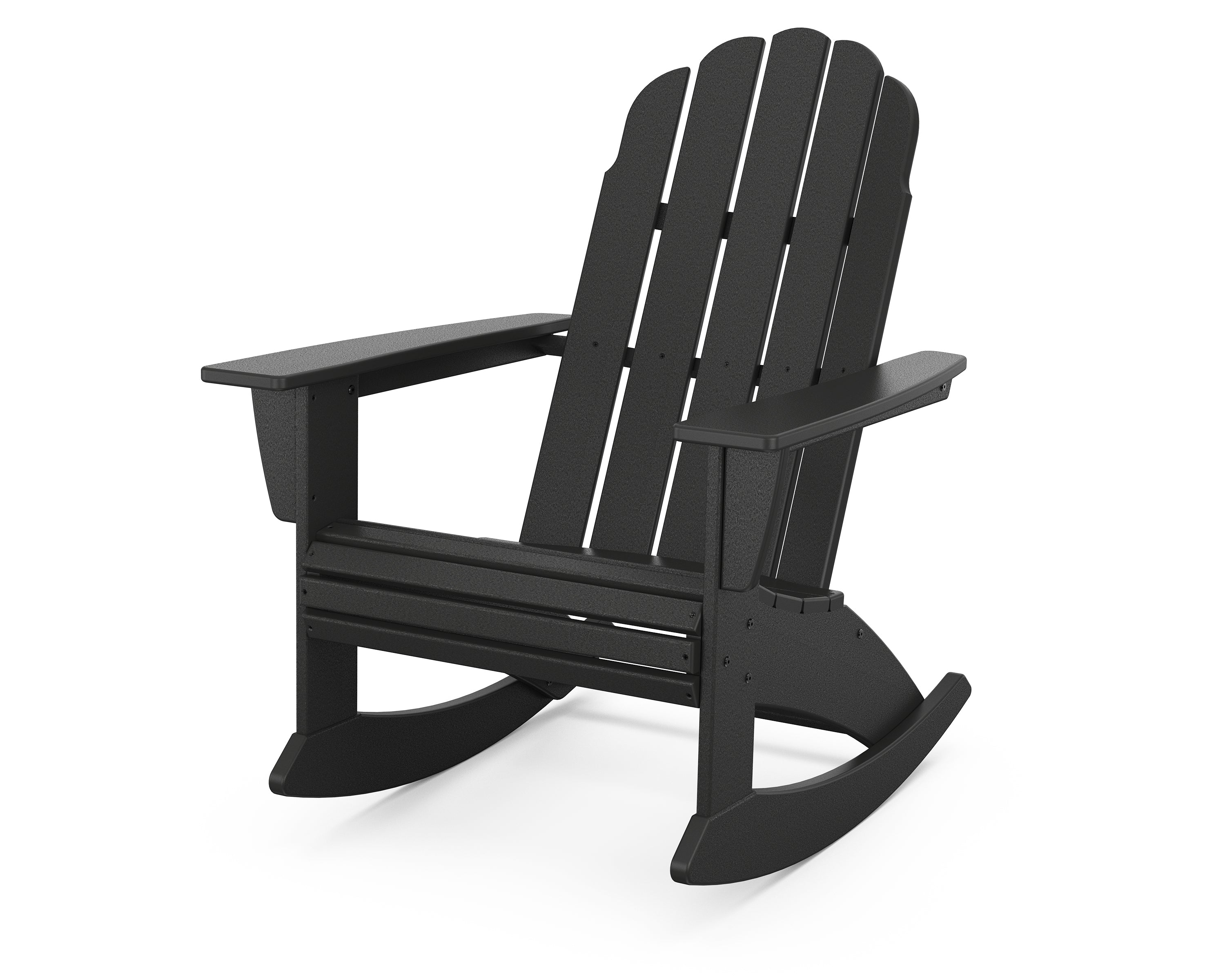 POLYWOOD Vineyard Curveback Adirondack Rocking Chair in Black