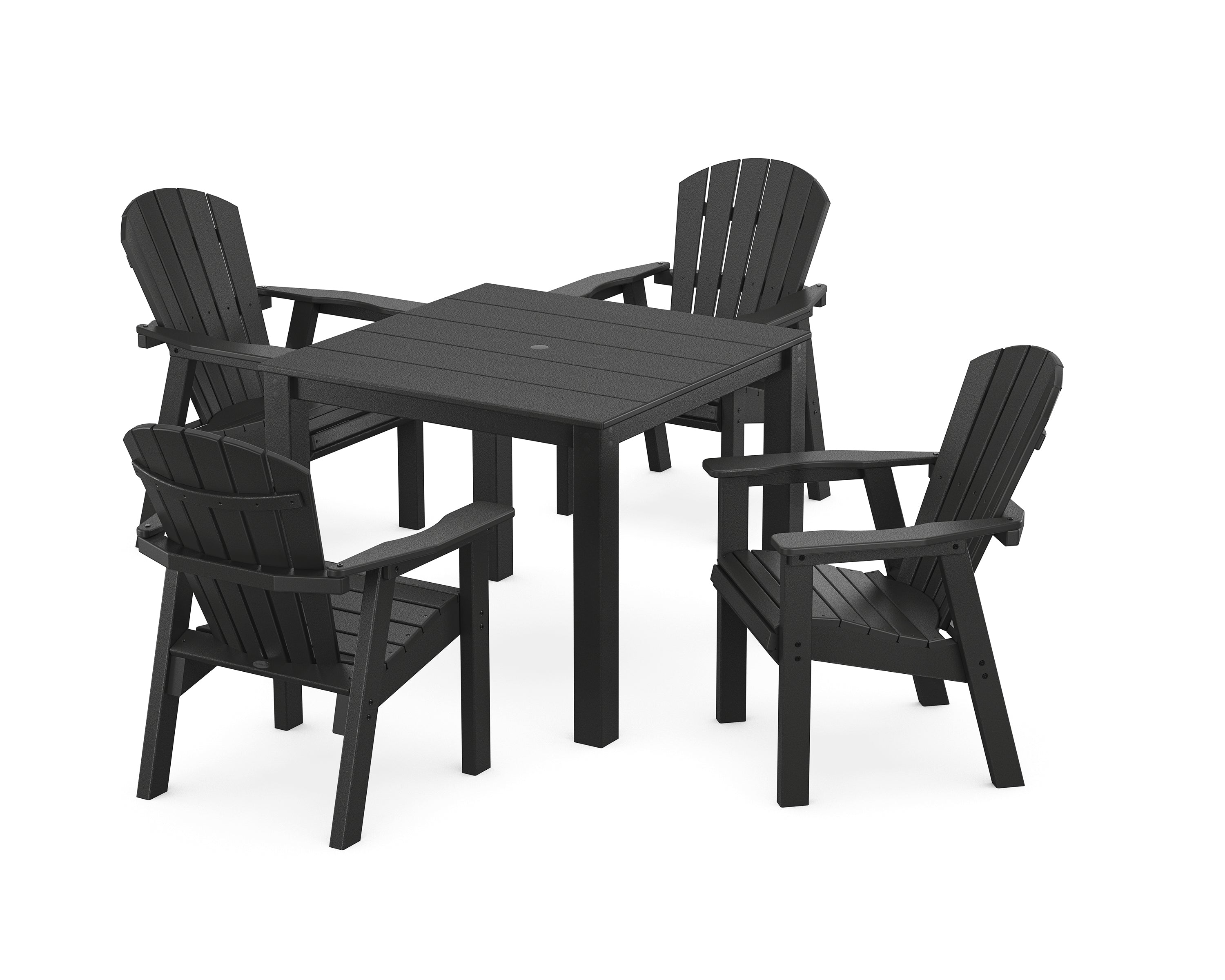POLYWOOD Seashell Coast 5-Piece Parsons Dining Set in Black
