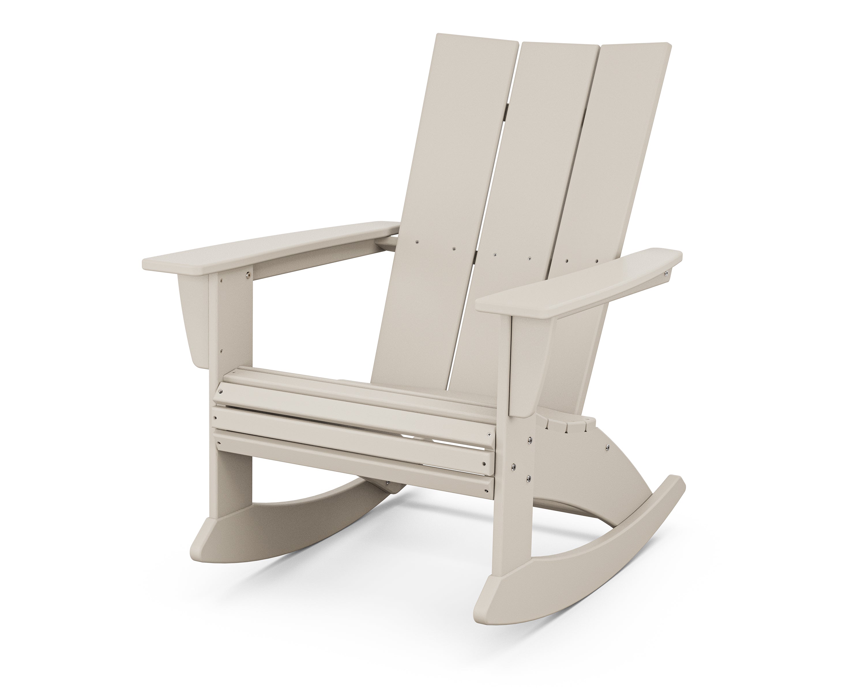 POLYWOOD Modern Curveback Adirondack Rocking Chair in Sand
