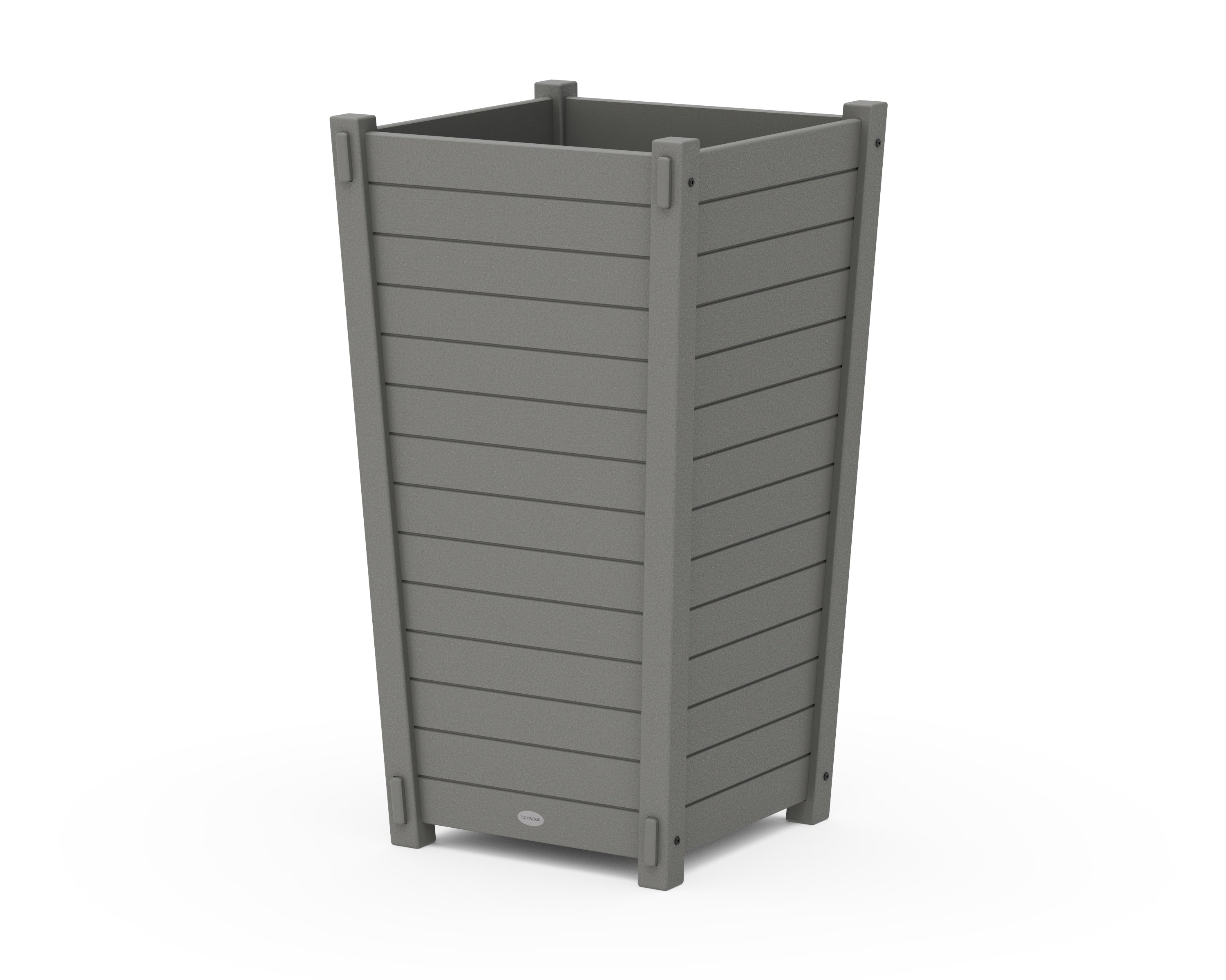 POLYWOOD Nautical Large Tapered Square Tall Planter Box in Slate Grey
