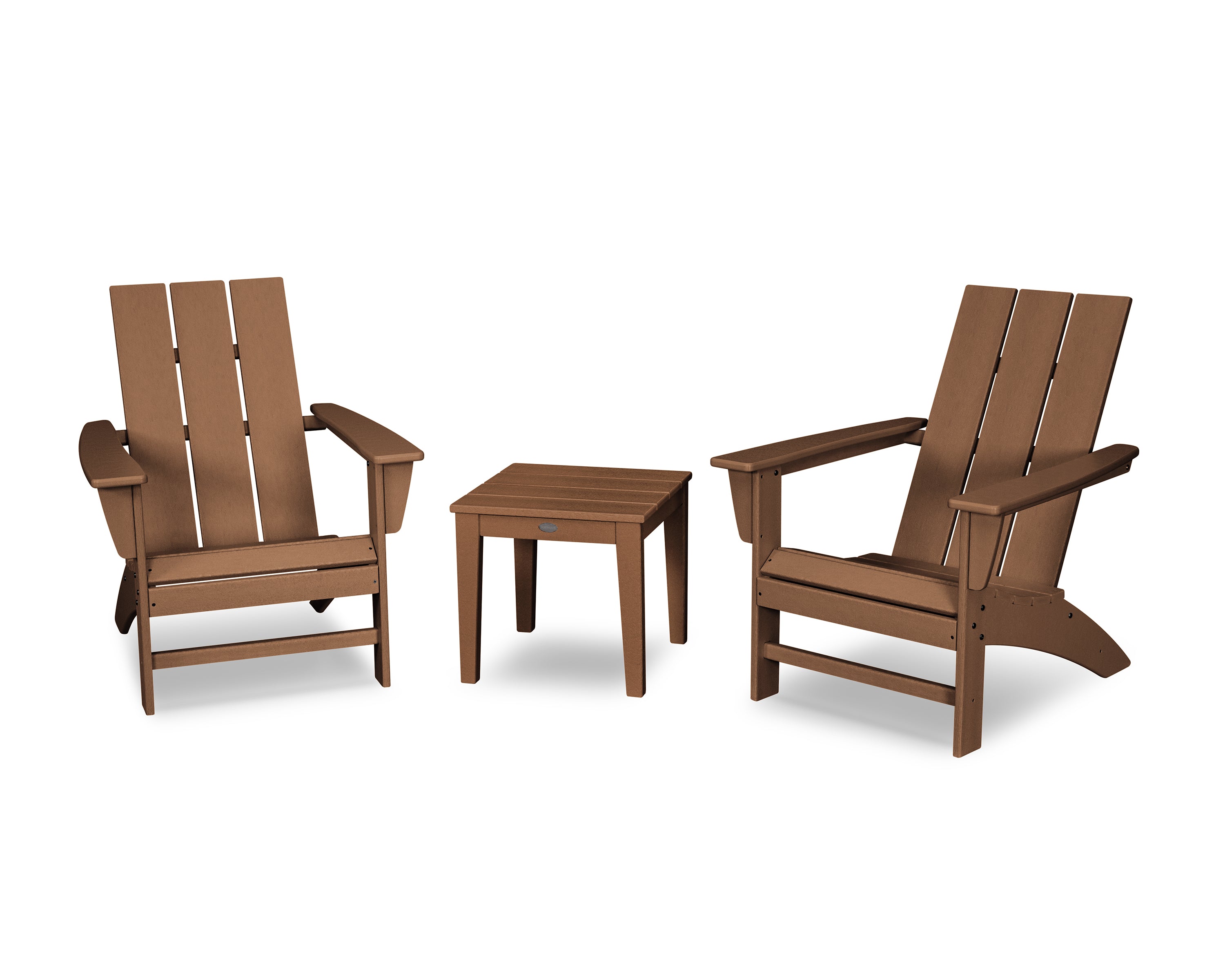 POLYWOOD Modern Adirondack 3-Piece Set in Teak