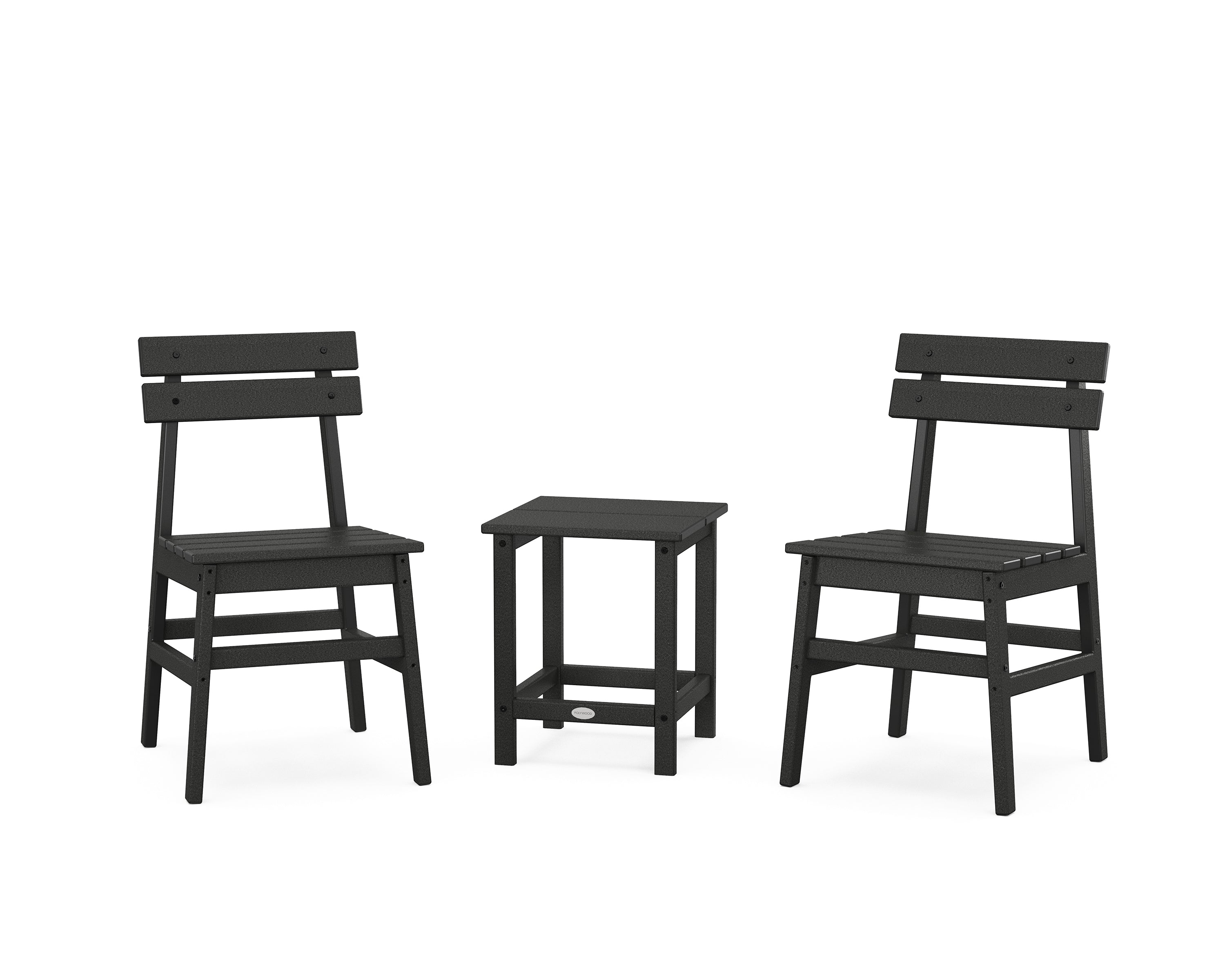 POLYWOOD Modern Studio Plaza Chair 3-Piece Seating Set in Black