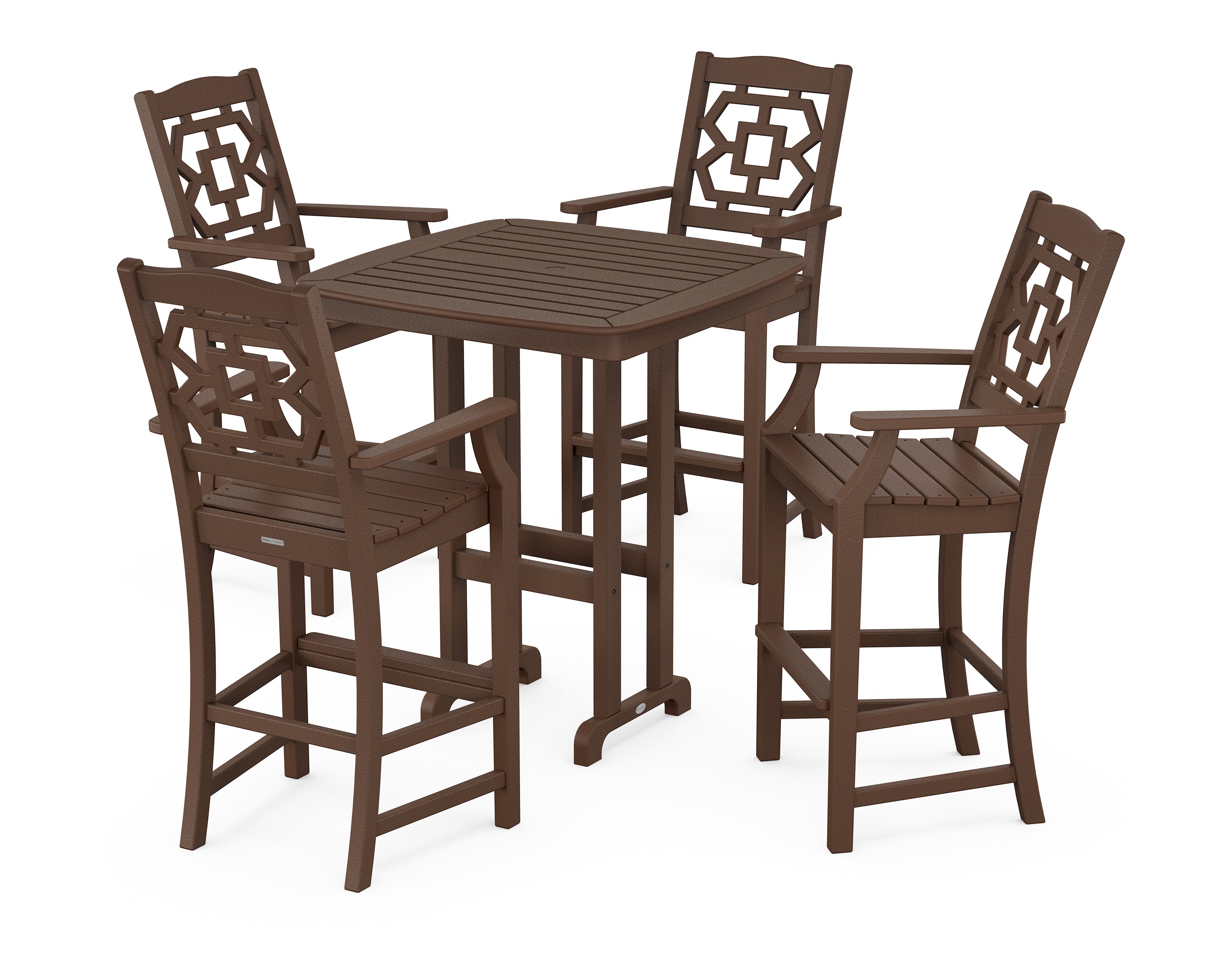 Martha Stewart by POLYWOOD® Chinoiserie 5-Piece Bar Set in Mahogany