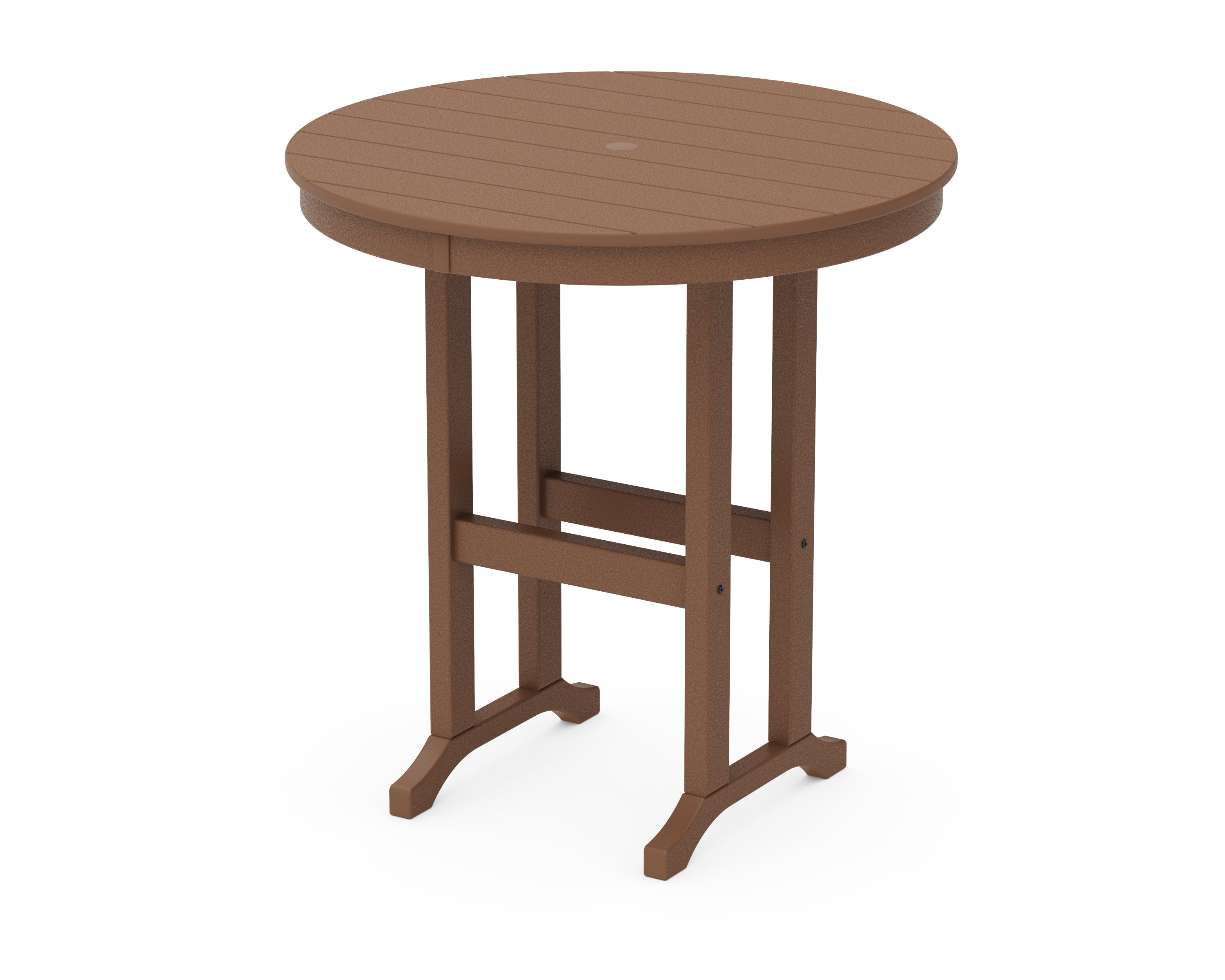 POLYWOOD 36" Round Farmhouse Counter Table in Teak