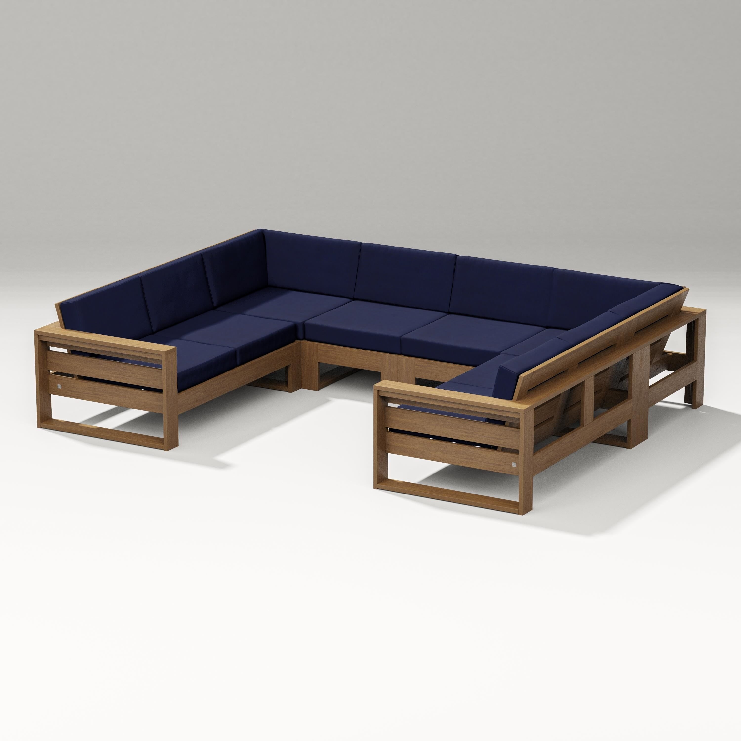 PW Designer Series Latitude U-Shaped Sectional in Natural / Navy