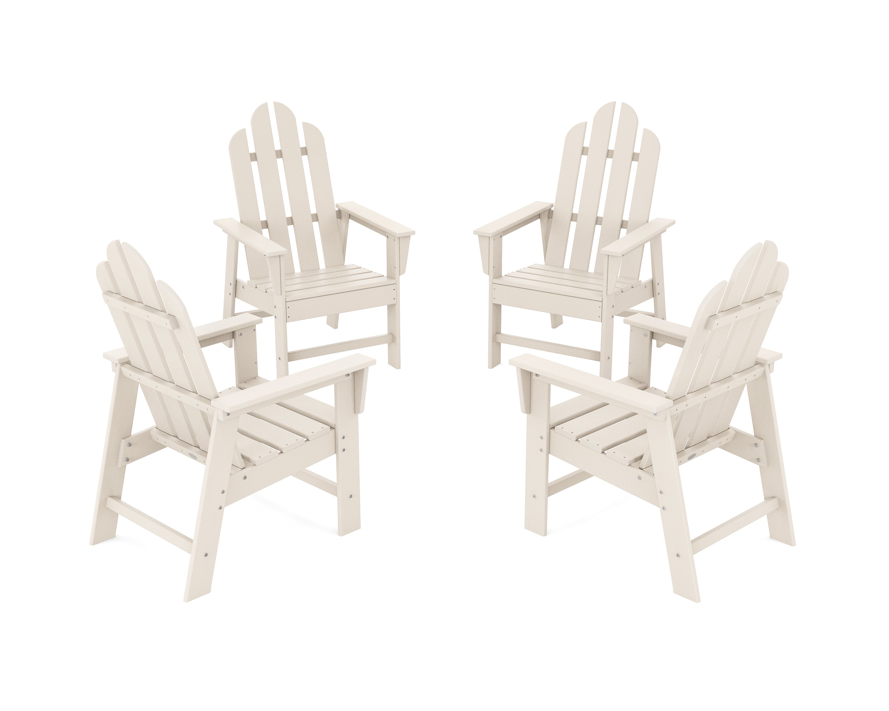 POLYWOOD Long Island 4-Piece Upright Adirondack Conversation Set in Sand