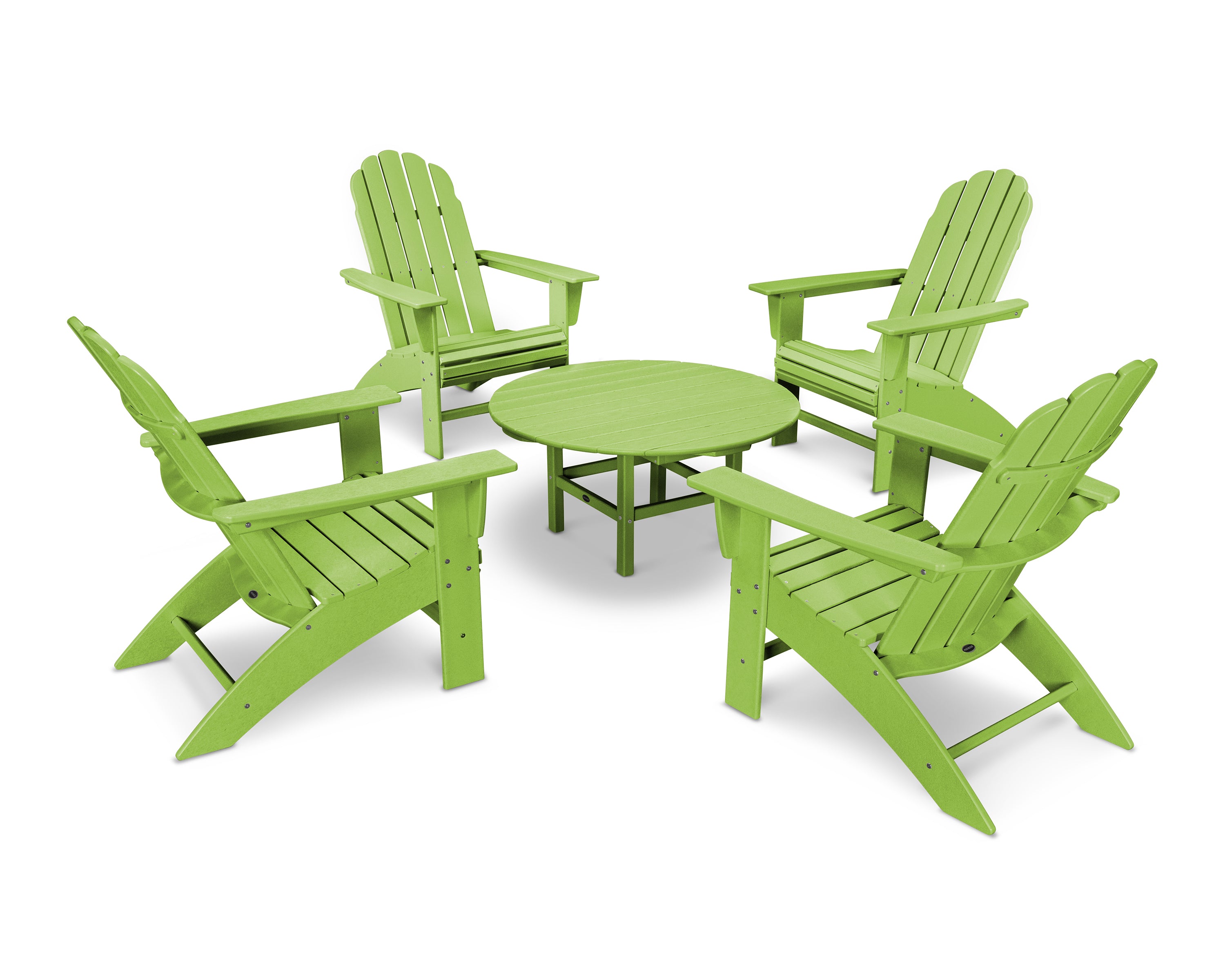 POLYWOOD® Vineyard 5-Piece Oversized Adirondack Set in Lime
