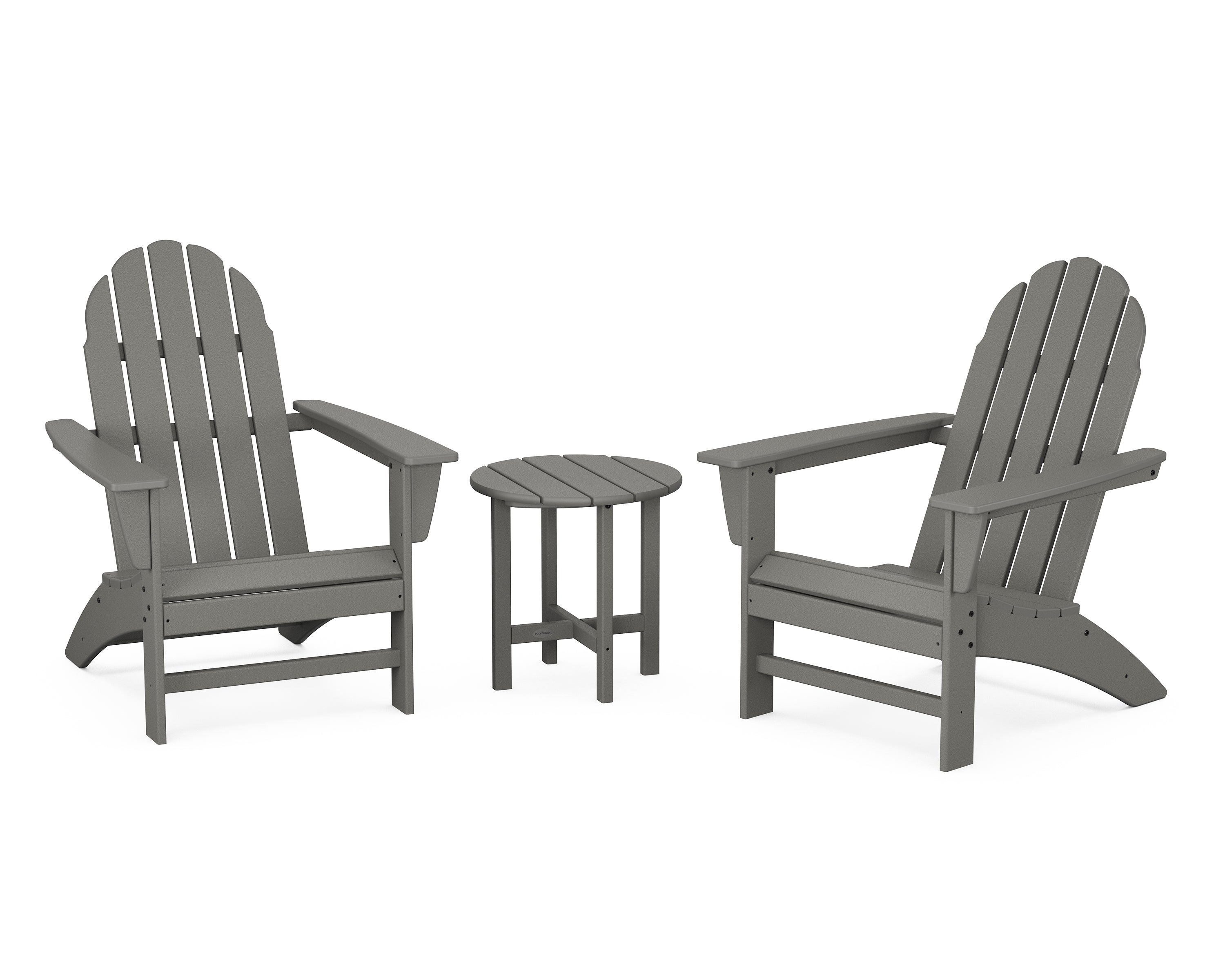 POLYWOOD Vineyard 3-Piece Adirondack Set in Slate Grey