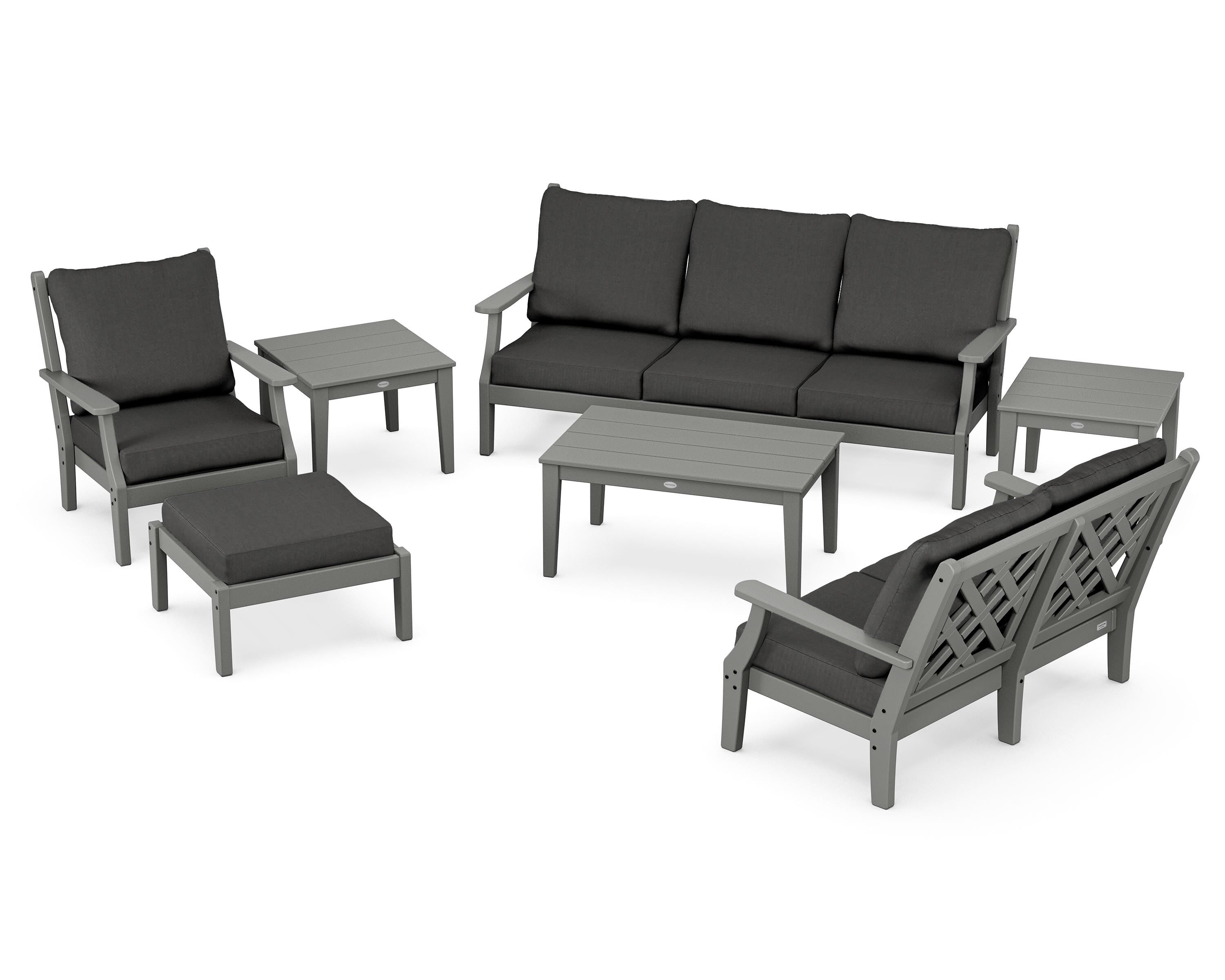 Country Living Wovendale 7-Piece Deep Seating Set in Slate Grey / Spectrum Carbon