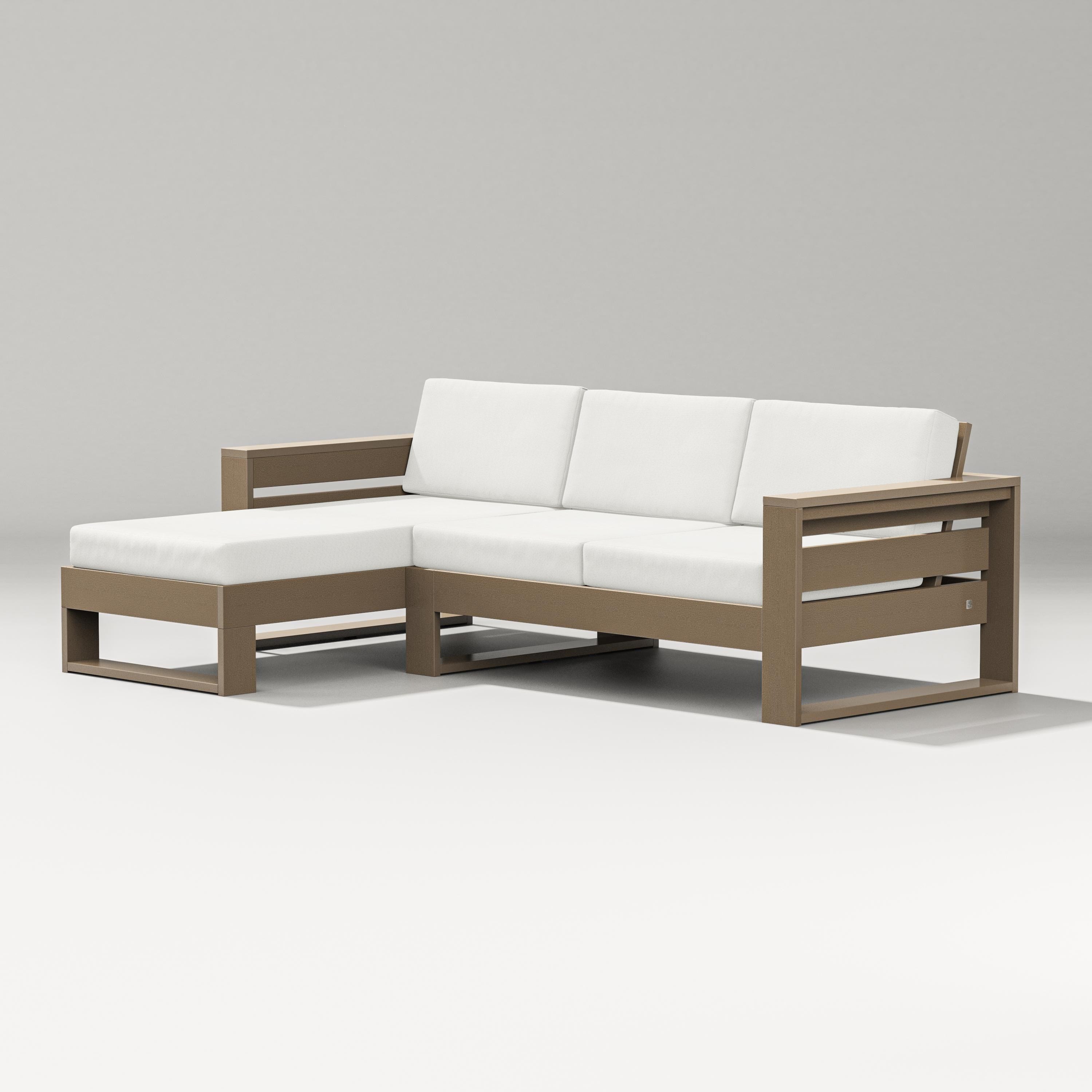 PW Designer Series Latitude Left Chaise Sectional in Vintage Sahara / Natural Linen