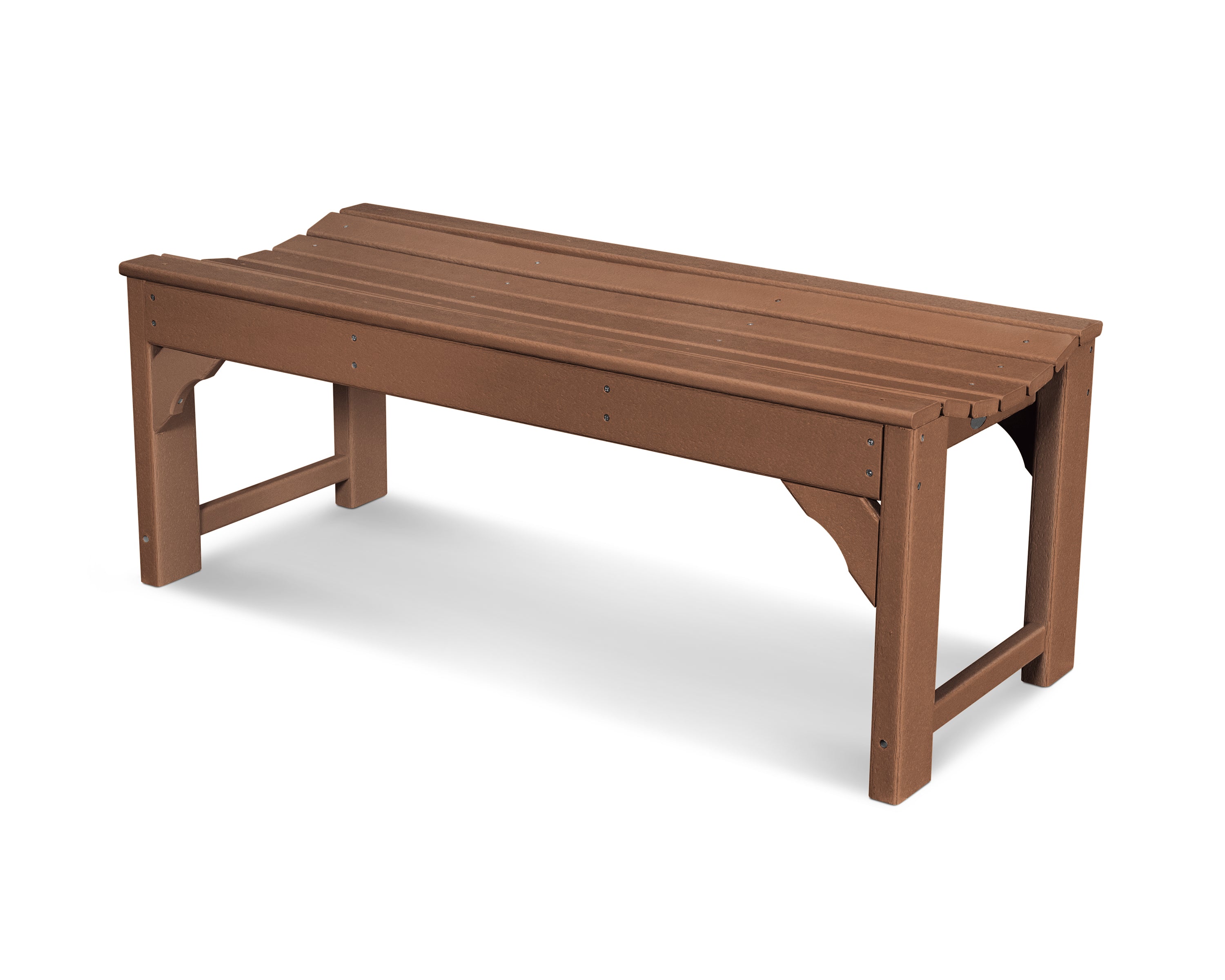 POLYWOOD Traditional Garden 48" Backless Bench in Teak