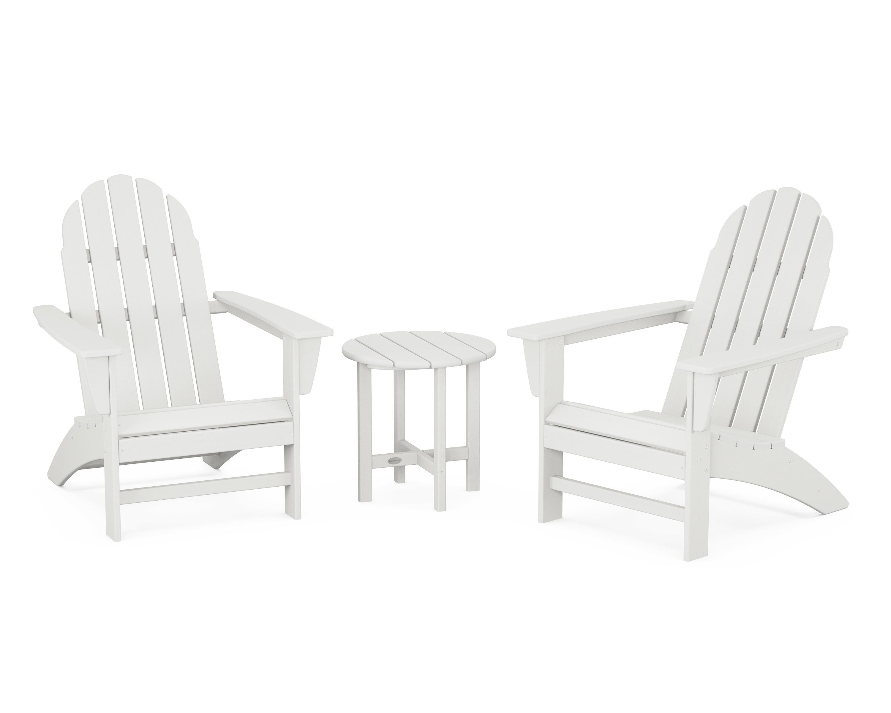 POLYWOOD Vineyard 3-Piece Adirondack Set in Vintage White