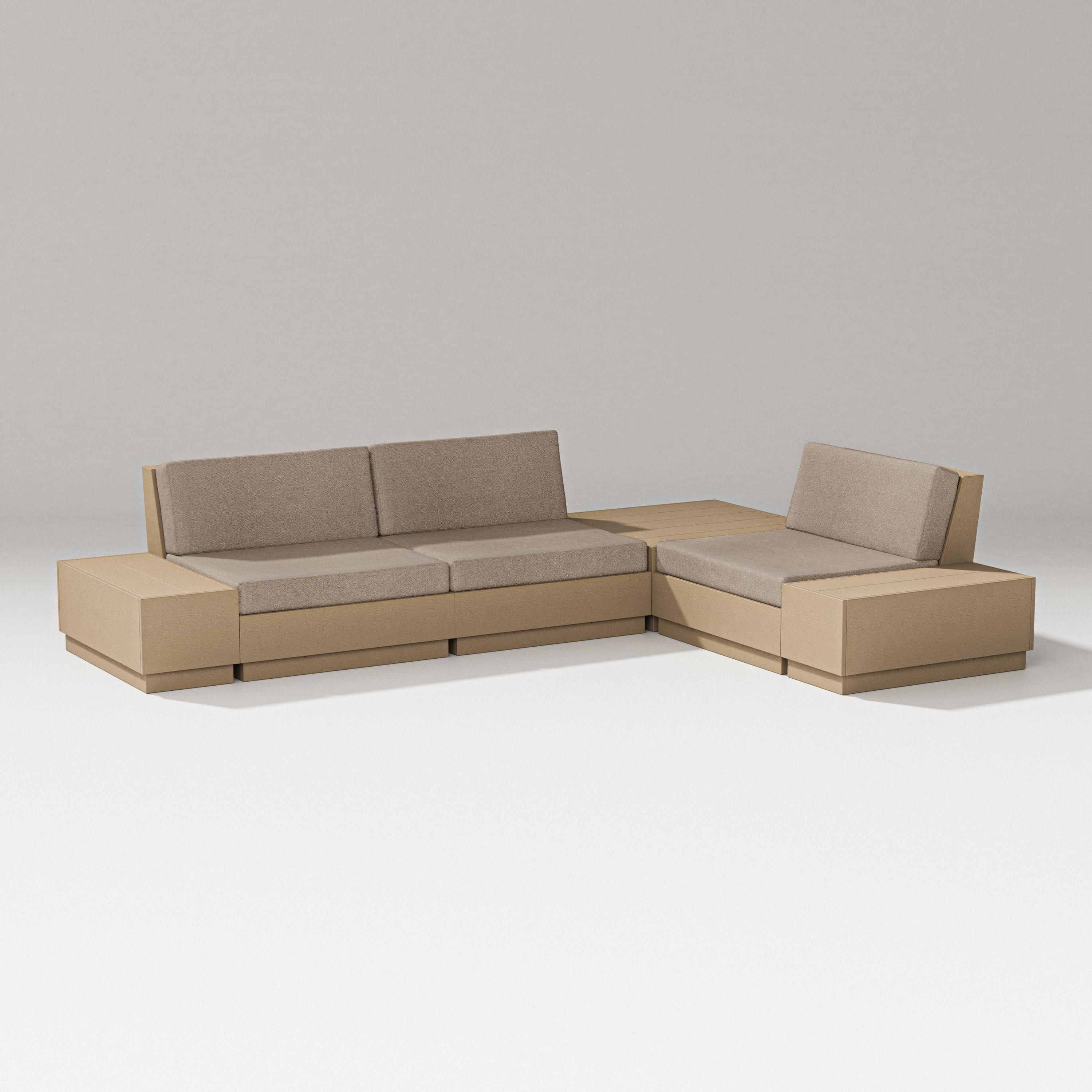 PW Designer Series Elevate 6-Piece Corner Sectional in Vintage Sahara / Spiced Burlap