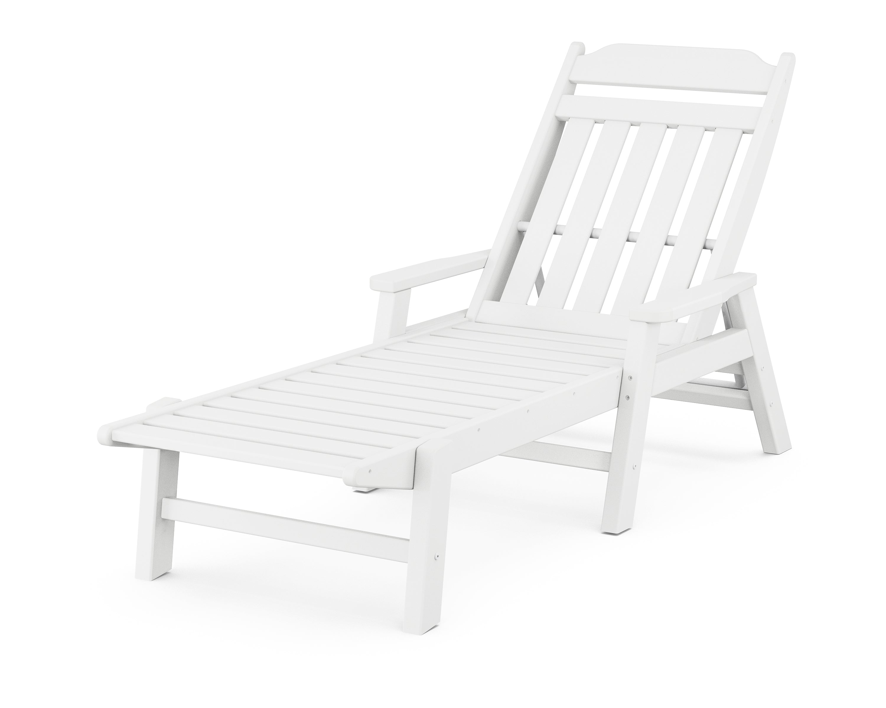 POLYWOOD Country Living Chaise with Arms in White