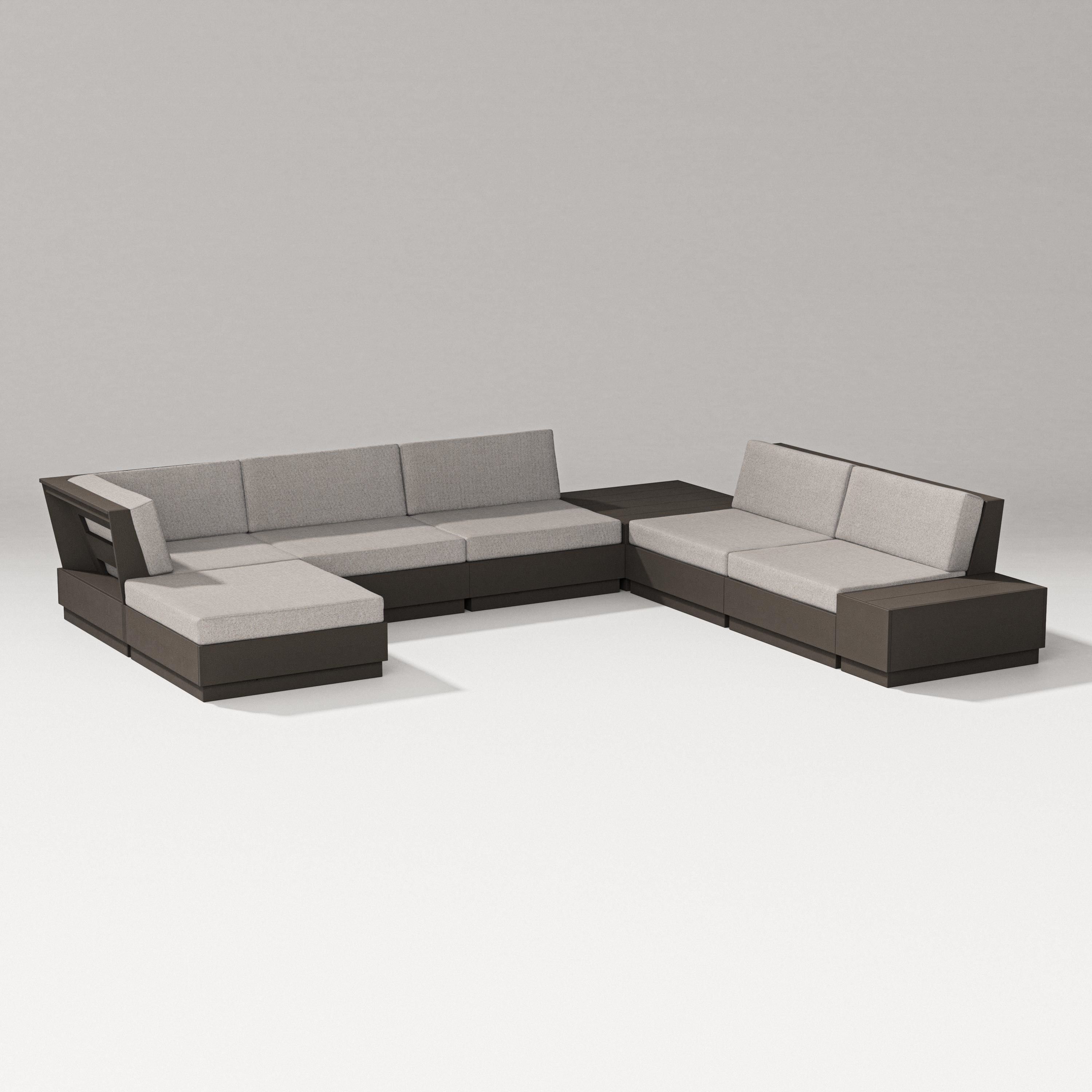 PW Designer Series Elevate 8-Piece Corner Sectional in Vintage Coffee / Weathered Tweed