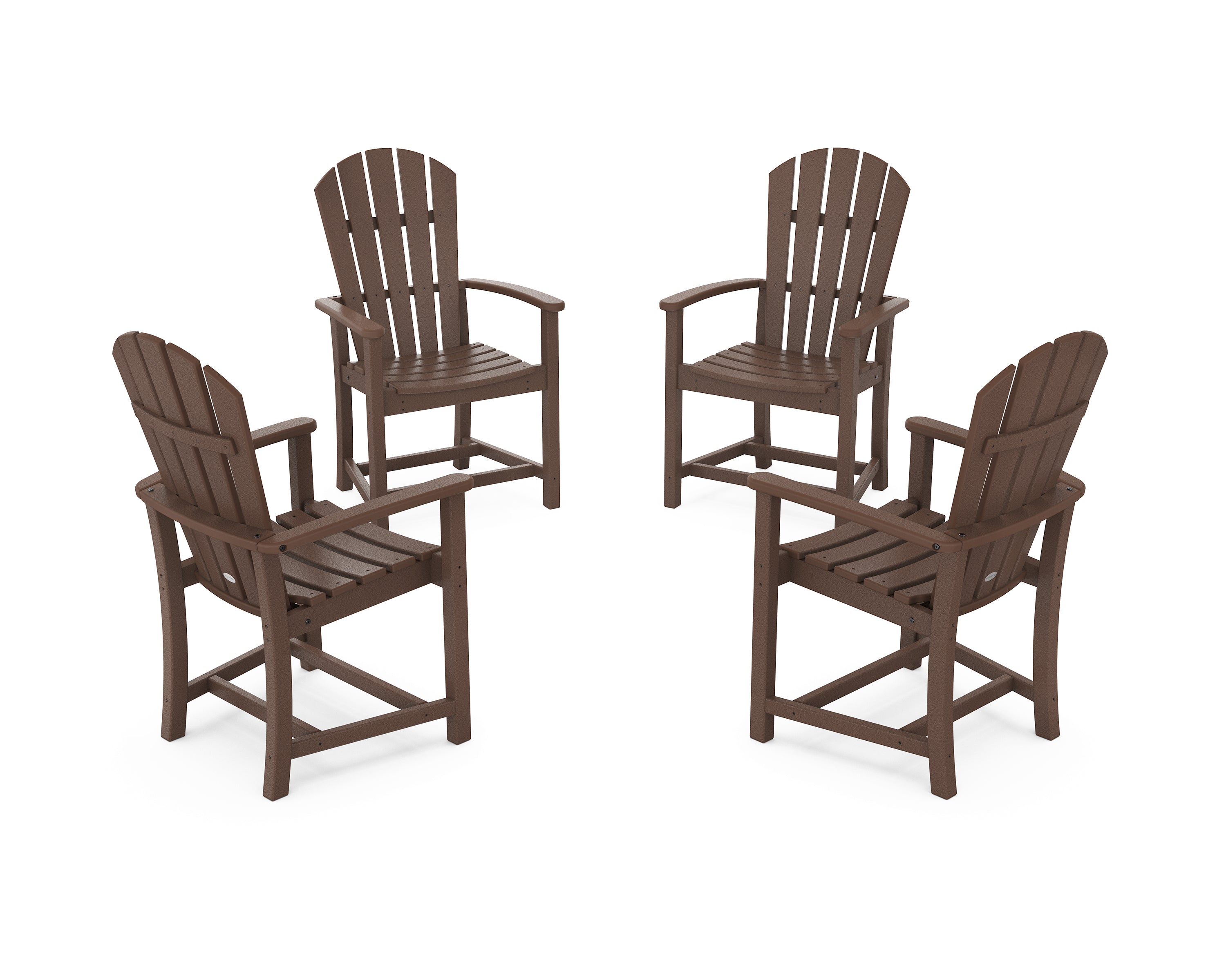 POLYWOOD Palm Coast 4-Piece Upright Adirondack Conversation Set in Mahogany
