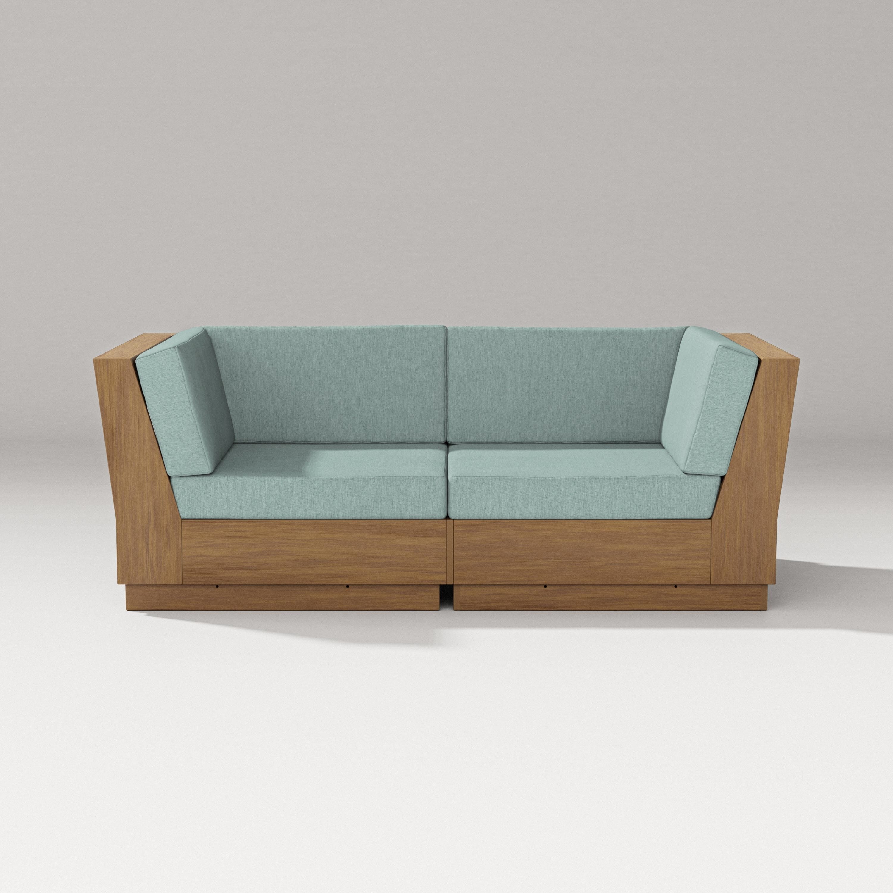 PW Designer Series Elevate Loveseat Sectional in Natural / Glacier Spa