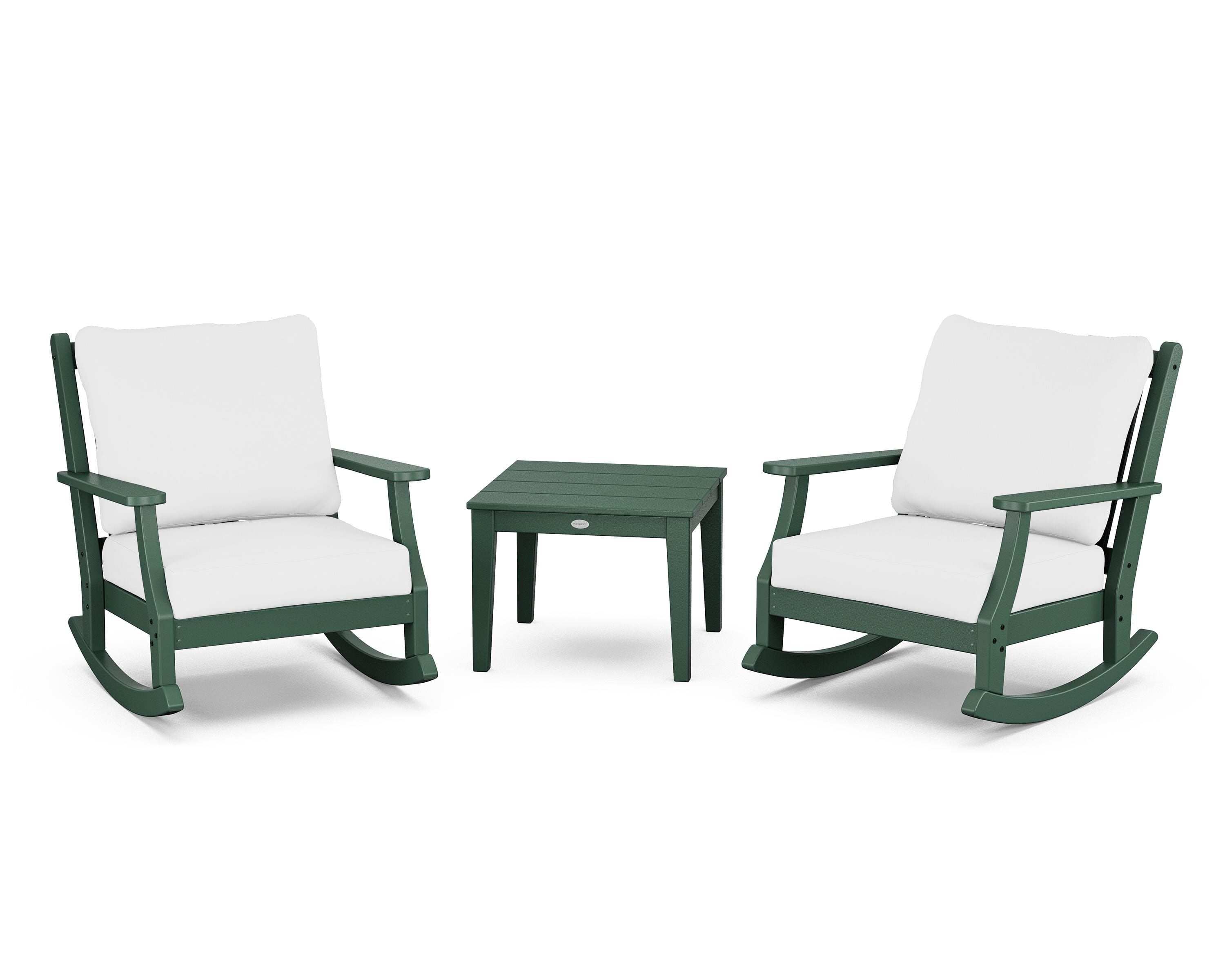 Country Living Wovendale 3-Piece Deep Seating Rocker Set in Green / Natural