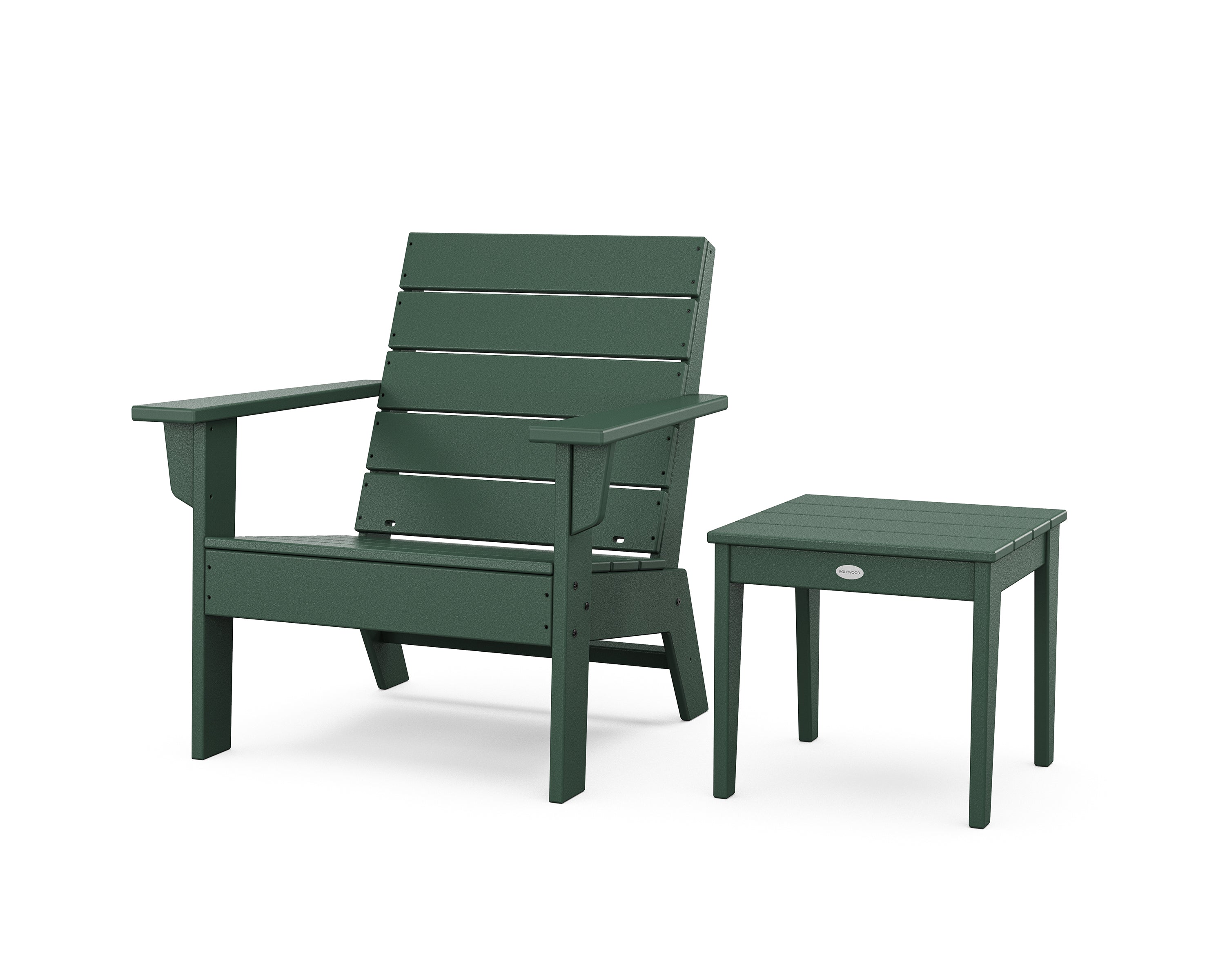 POLYWOOD Eastport Lounge Chair 2-Piece Set in Green