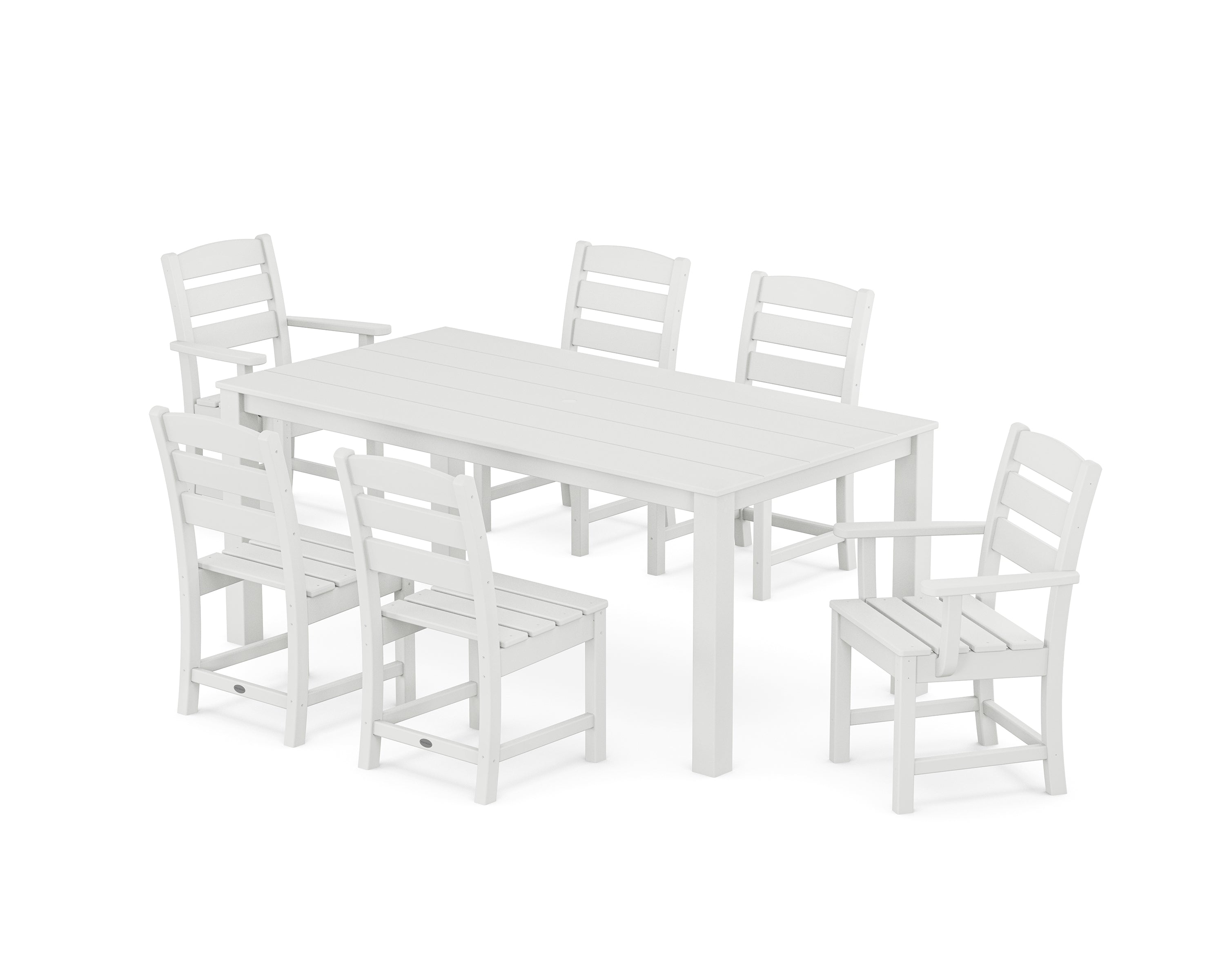 POLYWOOD Lakeside 7-Piece Parsons Dining Set in White
