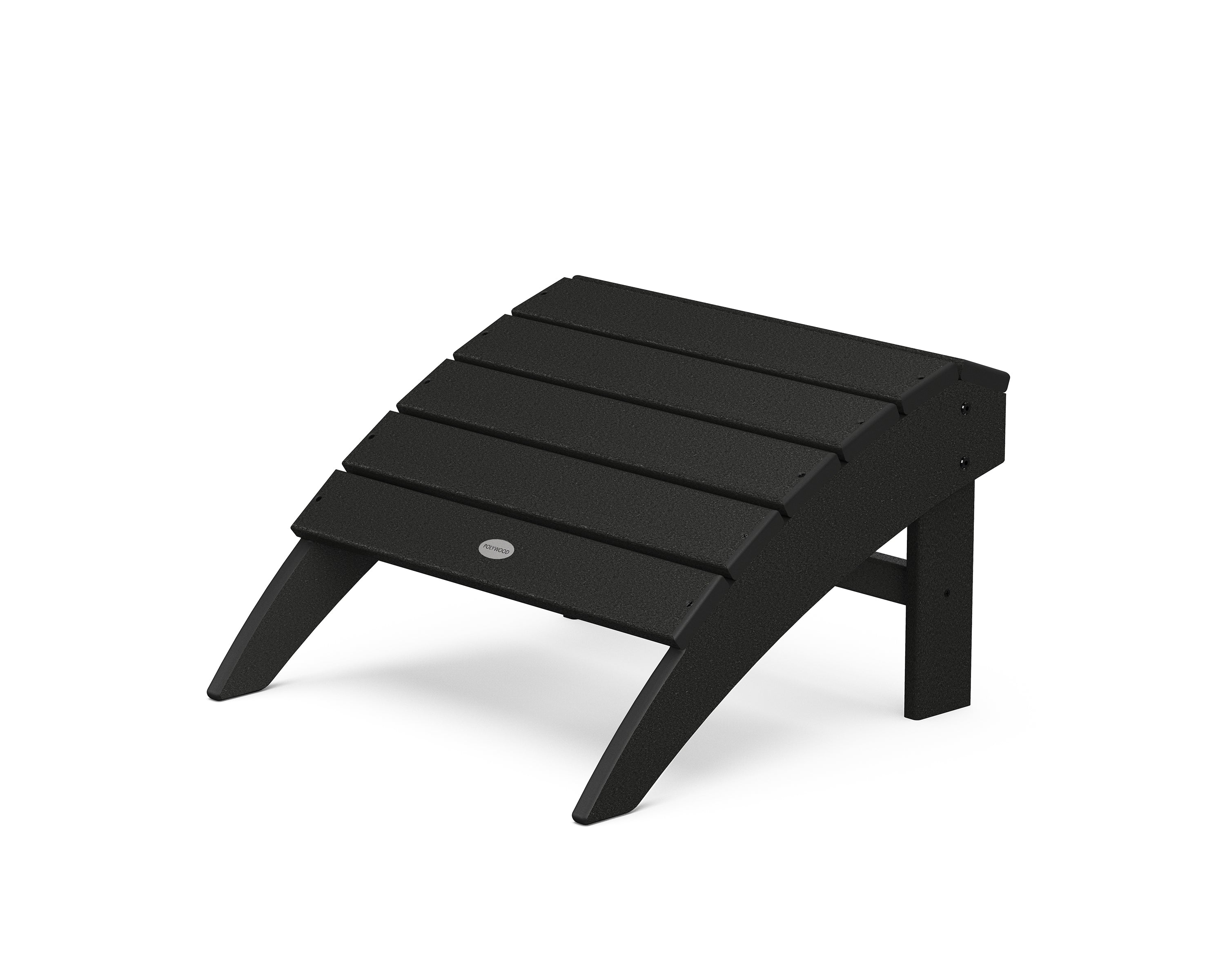 POLYWOOD Vineyard Adirondack Ottoman in Black