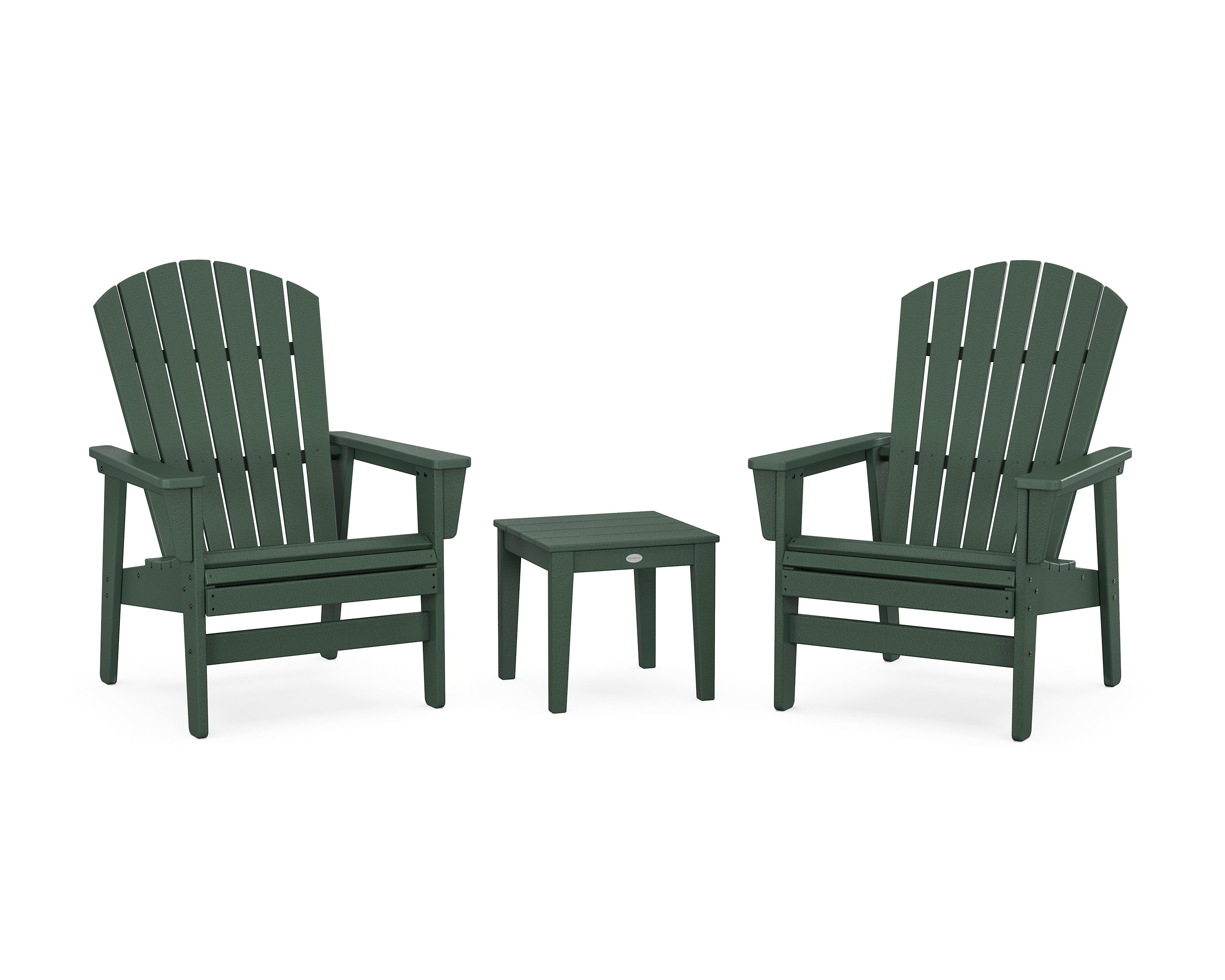 POLYWOOD 3-Piece Nautical Grand Upright Adirondack Set in Green