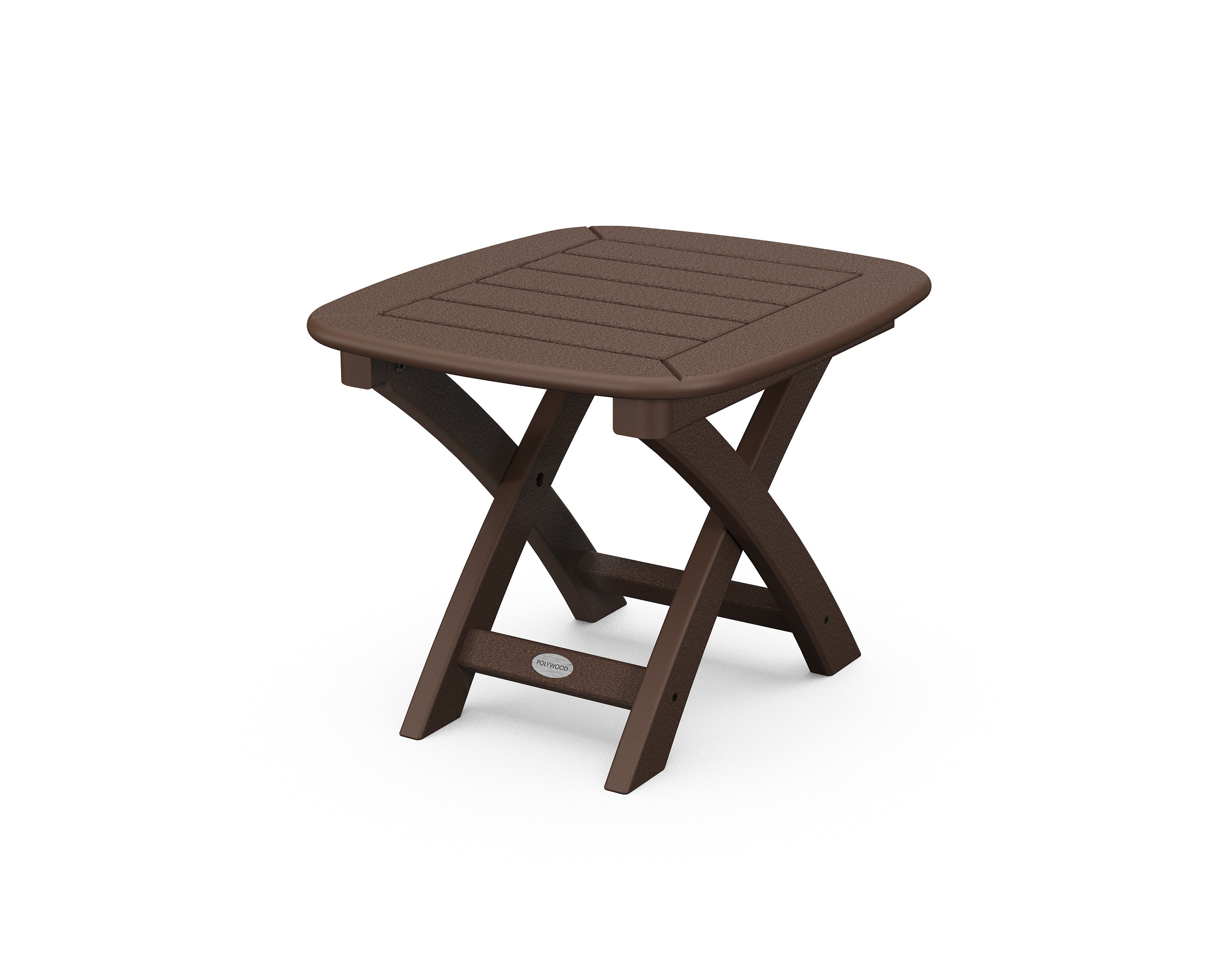 POLYWOOD Nautical 21" x 18" Side Table in Mahogany