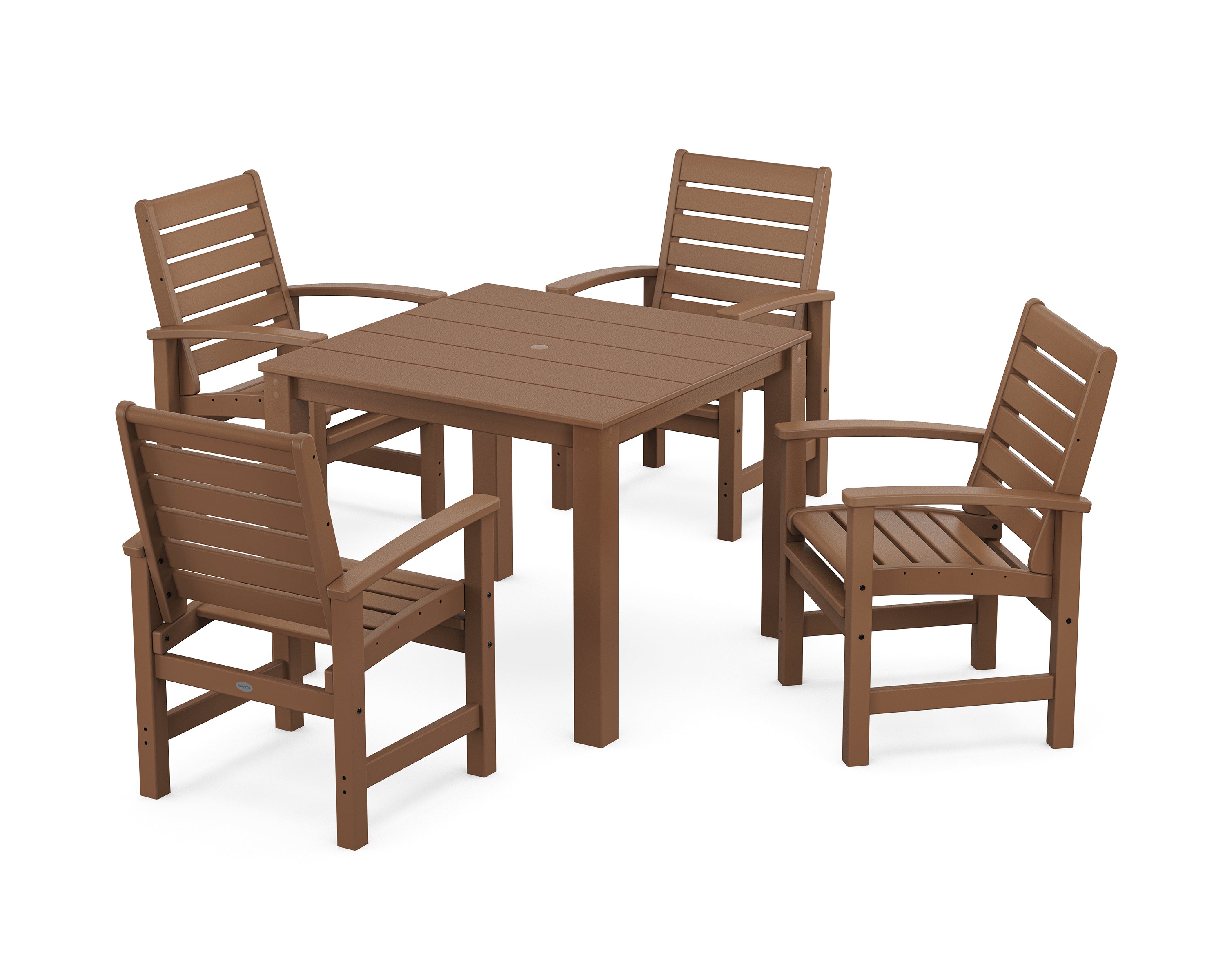 POLYWOOD Signature 5-Piece Parsons Dining Set in Teak