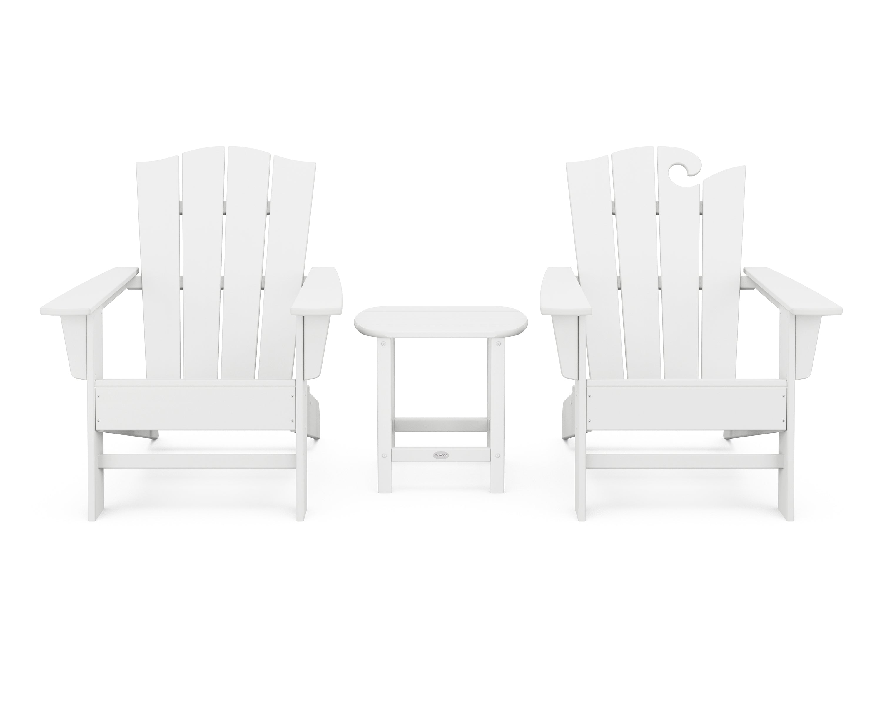 POLYWOOD Wave Collection 3-Piece Set in White