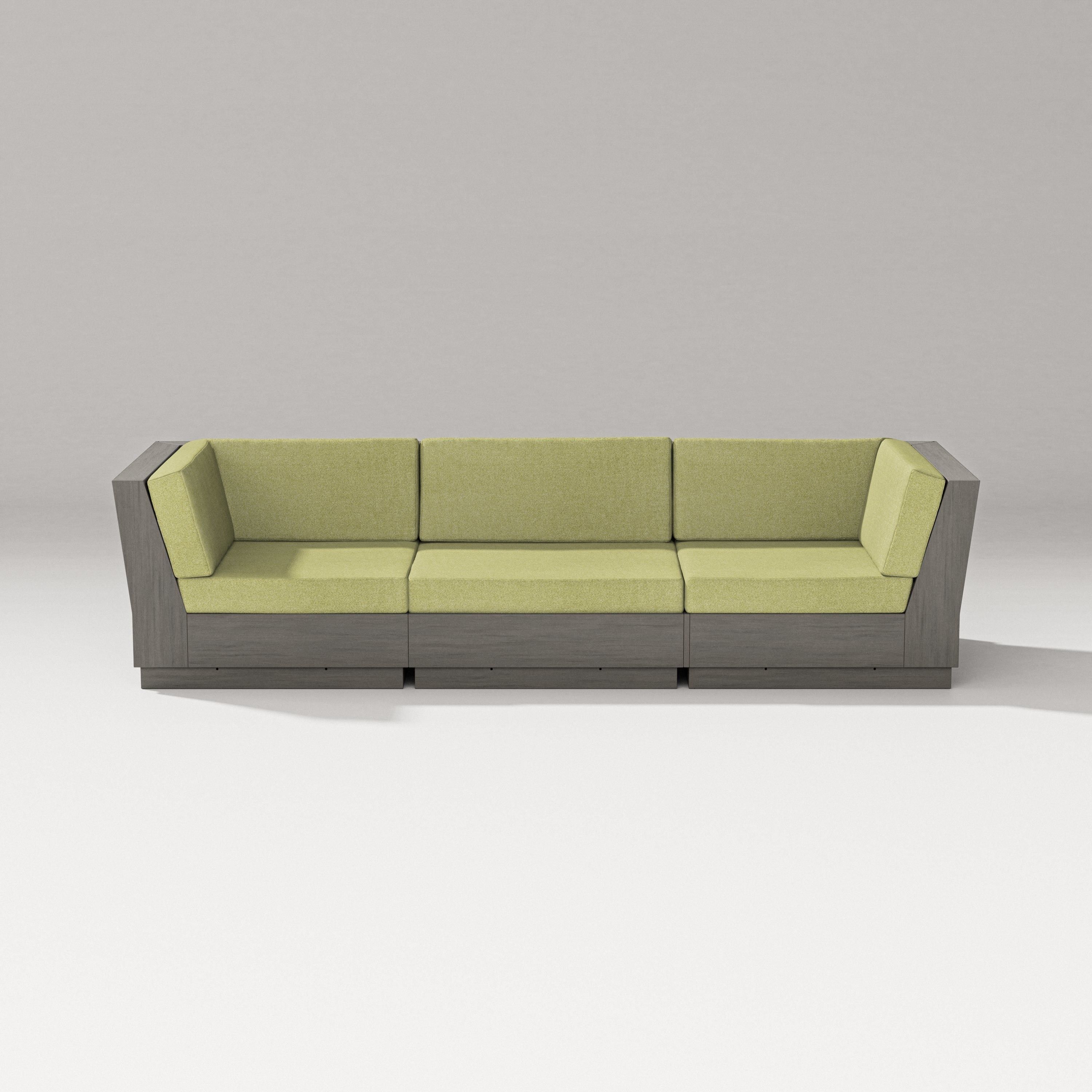 PW Designer Series Elevate Sofa Sectional in Driftwood / Chartreuse Boucle