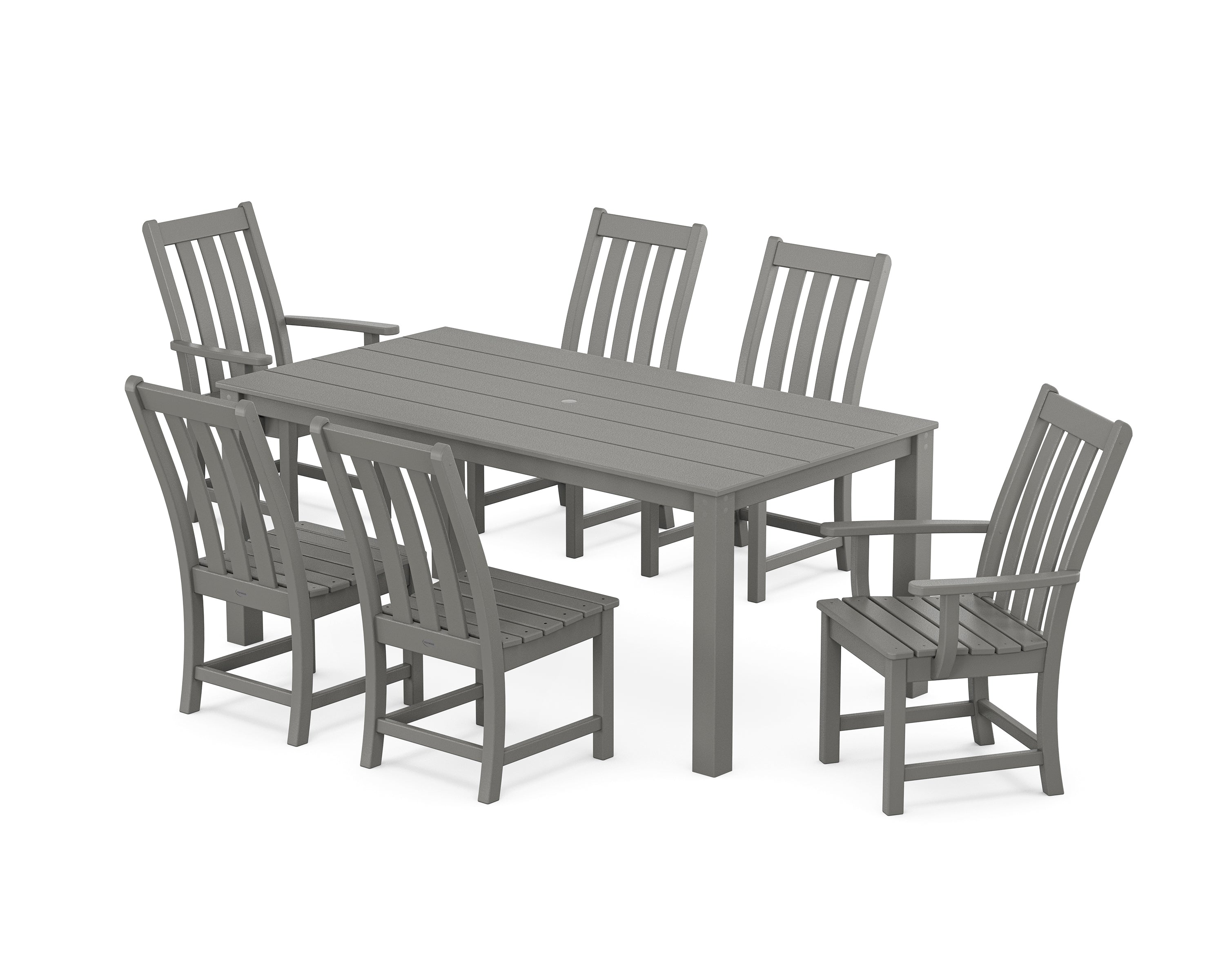 POLYWOOD Vineyard 7-Piece Parsons Dining Set in Slate Grey