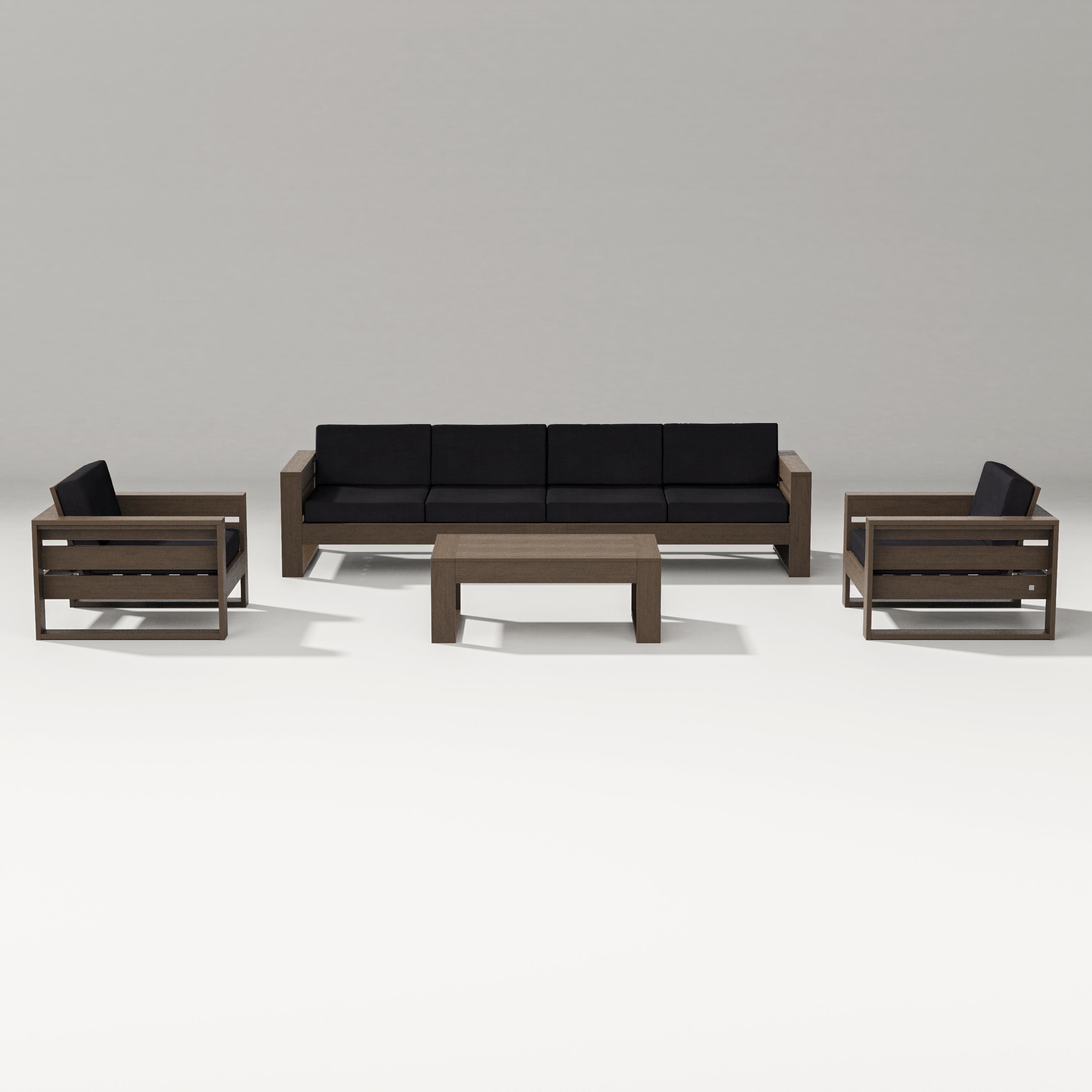 PW Designer Series Latitude 5-Piece Lounge Sofa Set in Kona / Midnight Linen