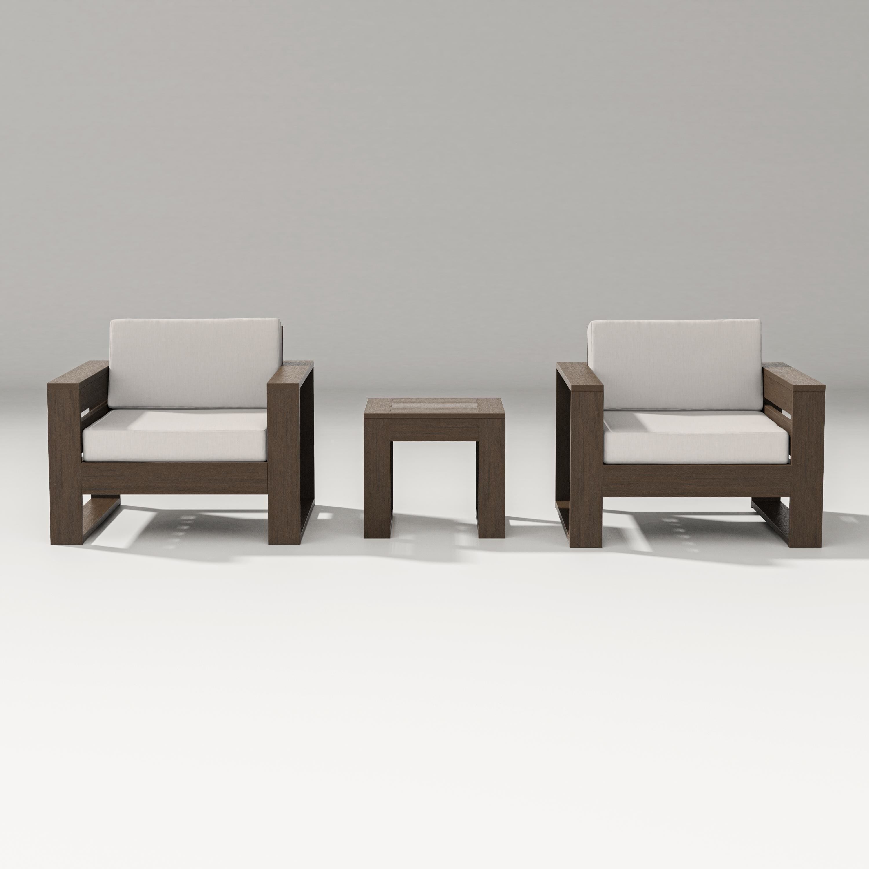 PW Designer Series Latitude 3-Piece Lounge Chair Set in Kona / Cast Ash