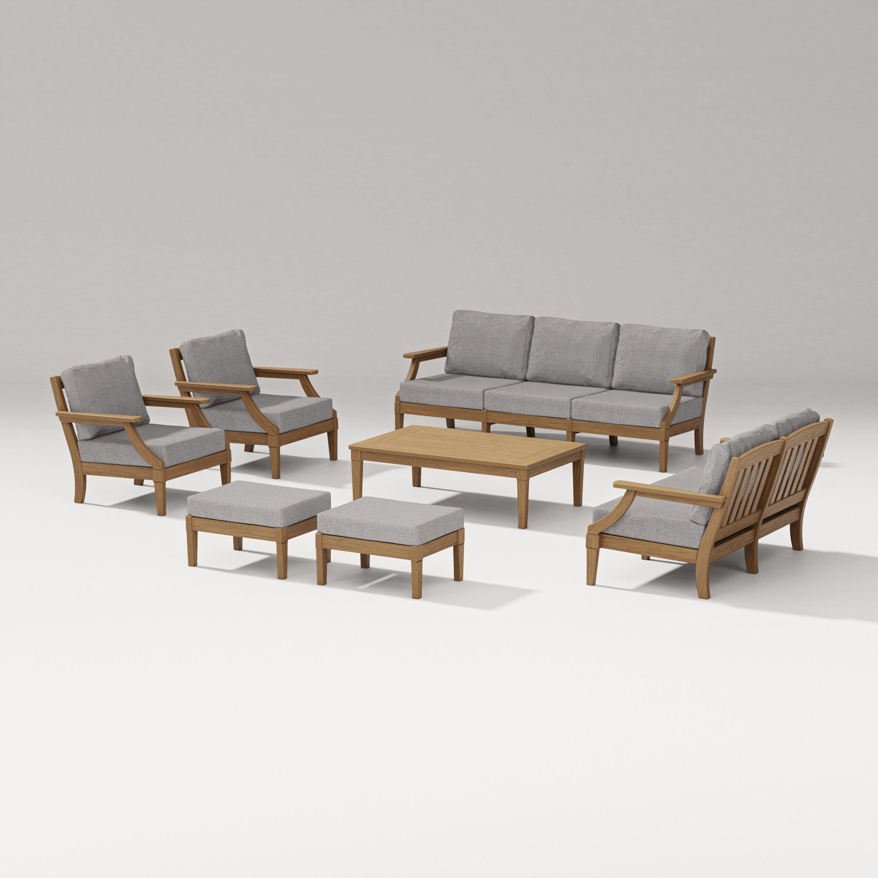 PW Designer Series Estate 7-Piece Lounge Sofa Set in Natural / Grey Mist