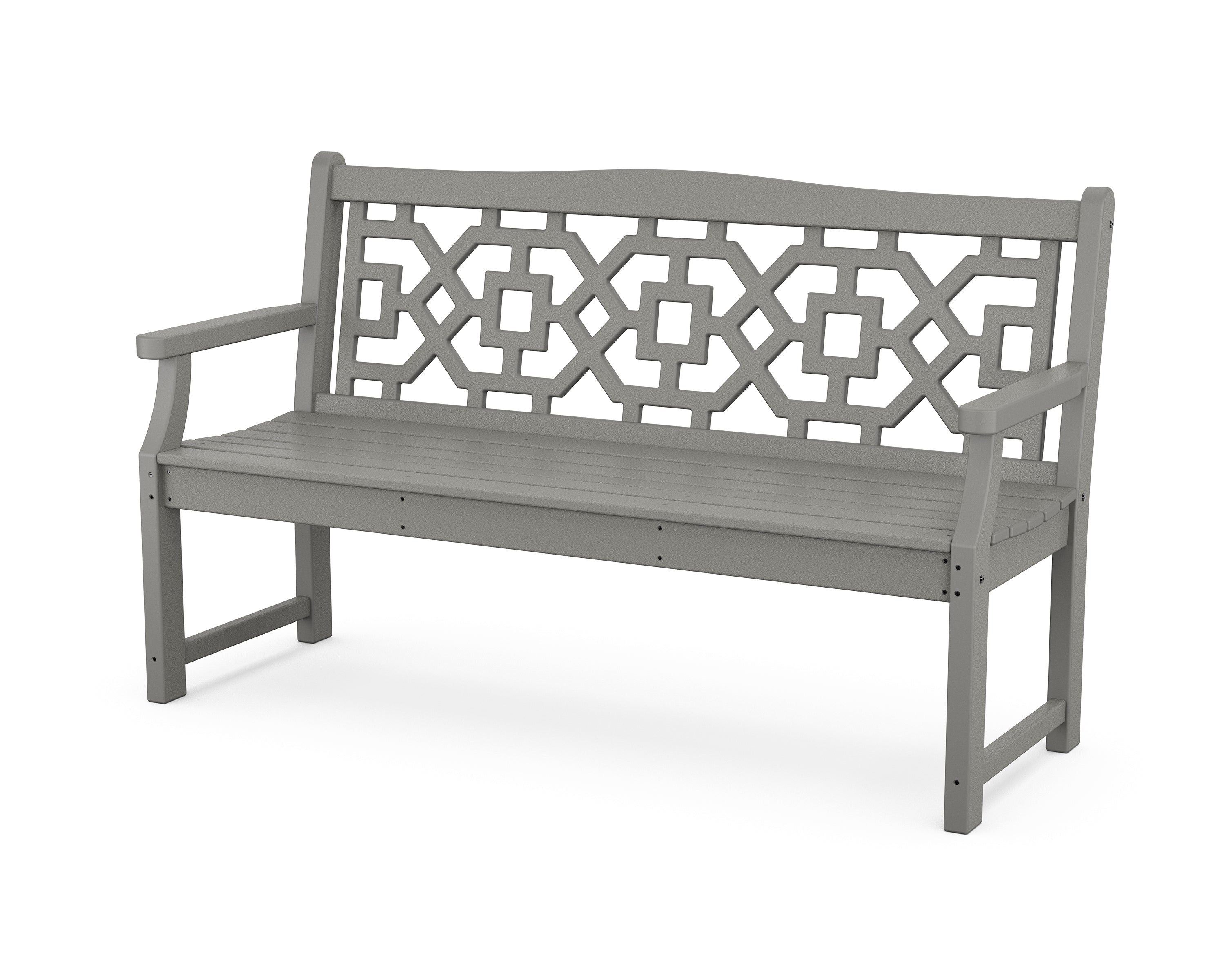 Martha Stewart by POLYWOOD Chinoiserie 60” Garden Bench in Slate Grey