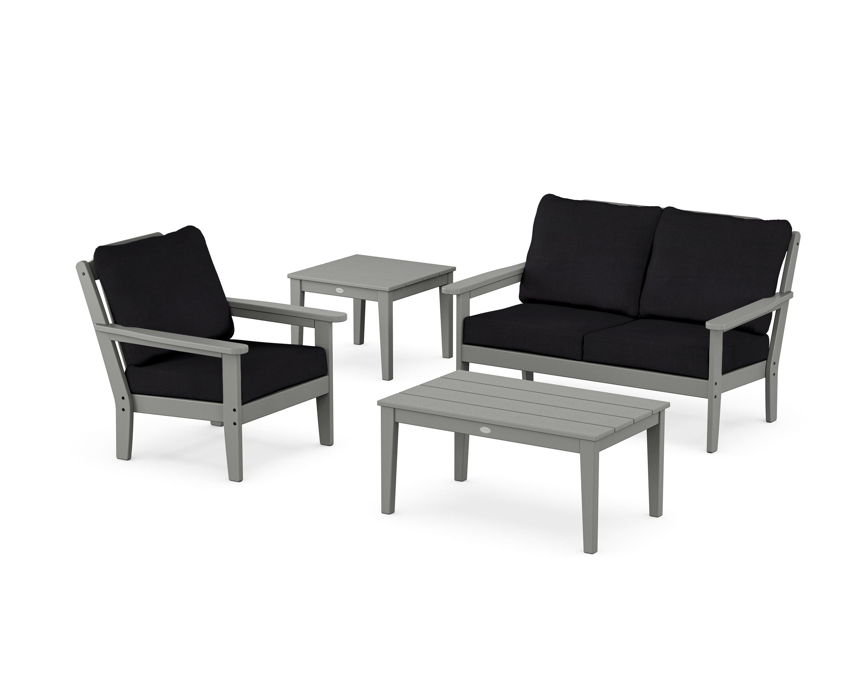 Country Living Wovendale 4-Piece Deep Seating Set in Slate Grey / Midnight Linen