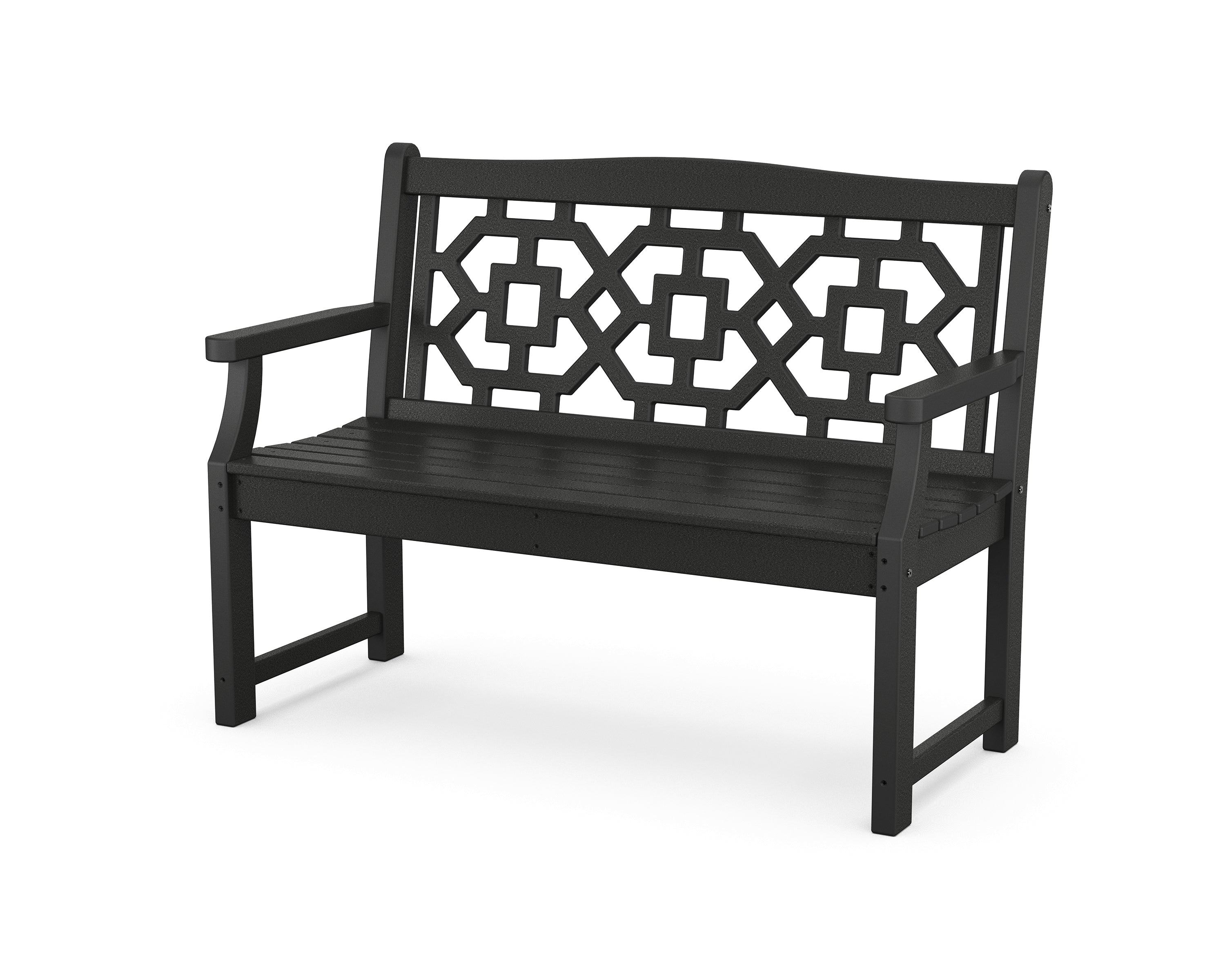 Martha Stewart by POLYWOOD Chinoiserie 48” Garden Bench in Black