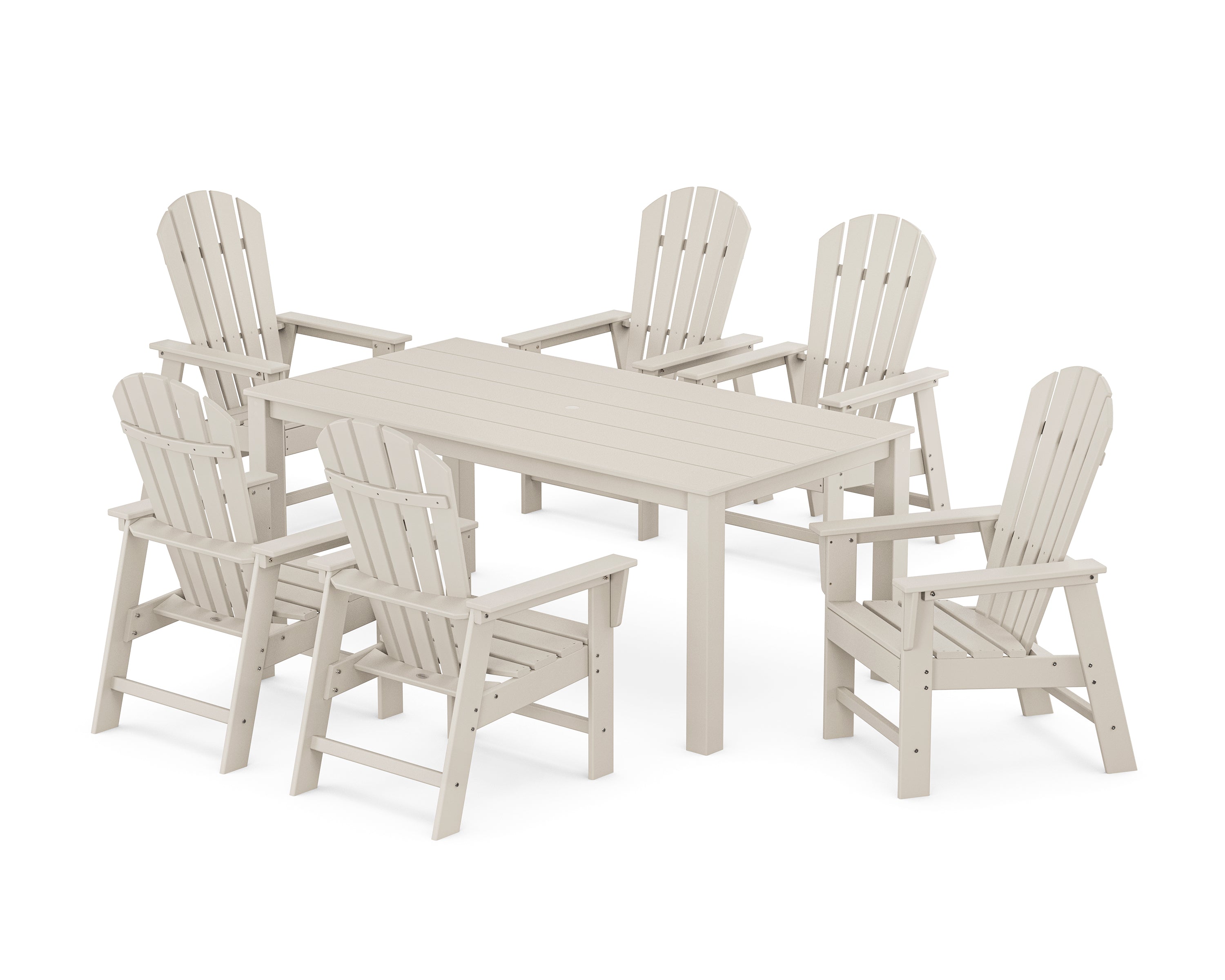 POLYWOOD South Beach 7-Piece Parsons Dining Set in Sand
