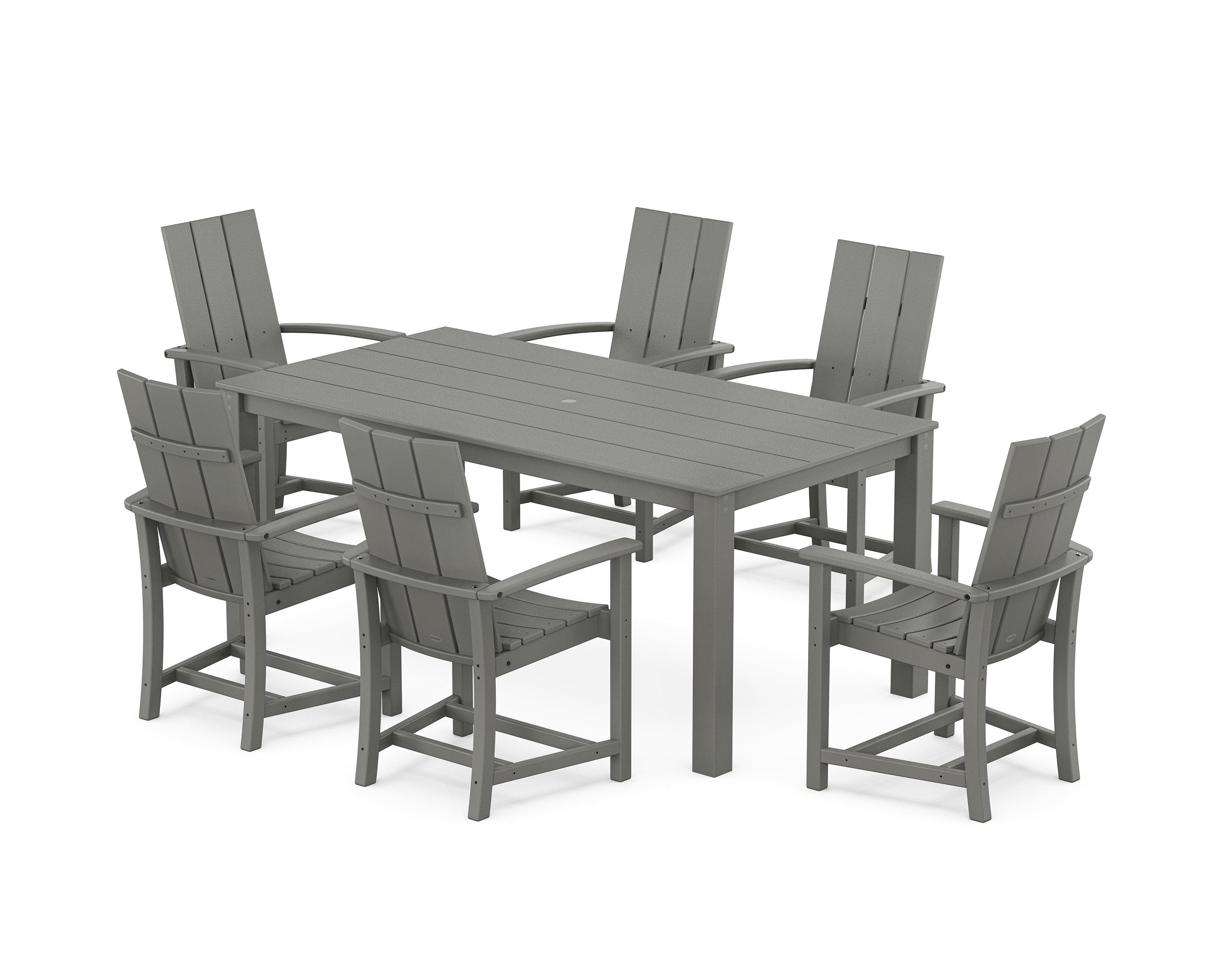 POLYWOOD® Modern Adirondack 7-Piece Parsons Dining Set in Slate Grey