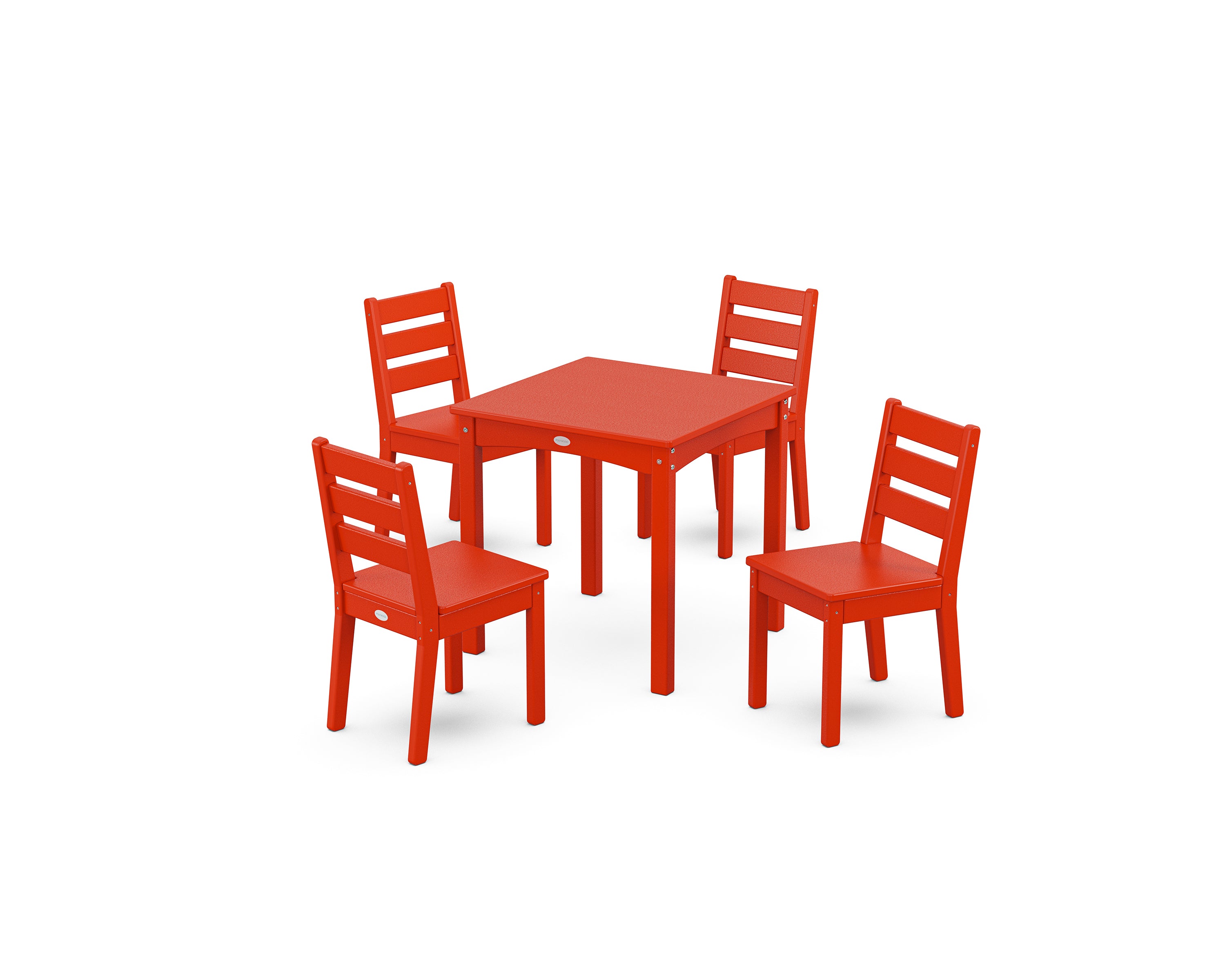 POLYWOOD Lakeside Kids 5-Piece Dining Set in Sunset Red