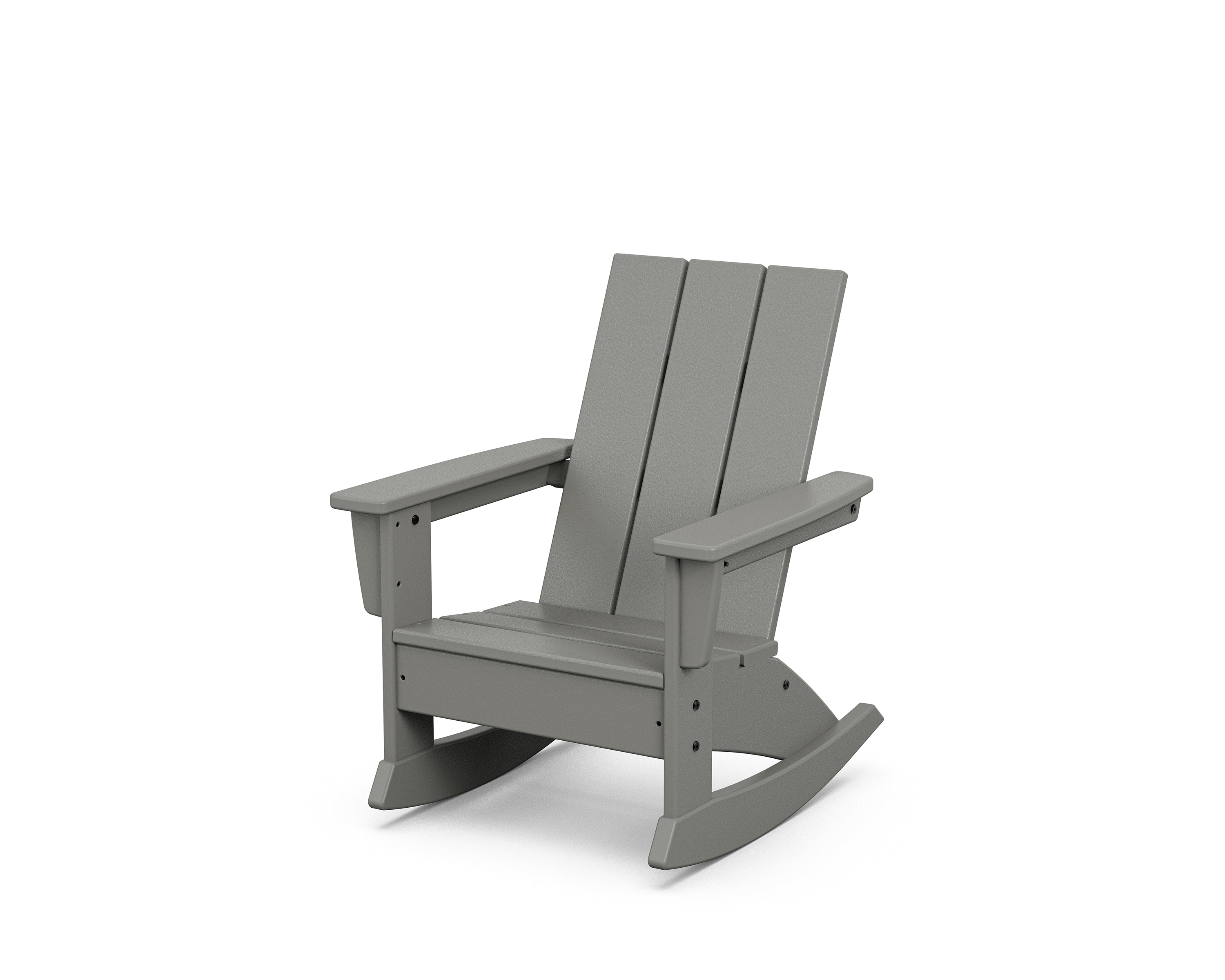POLYWOOD Kids Modern Adirondack Rocking Chair in Slate Grey