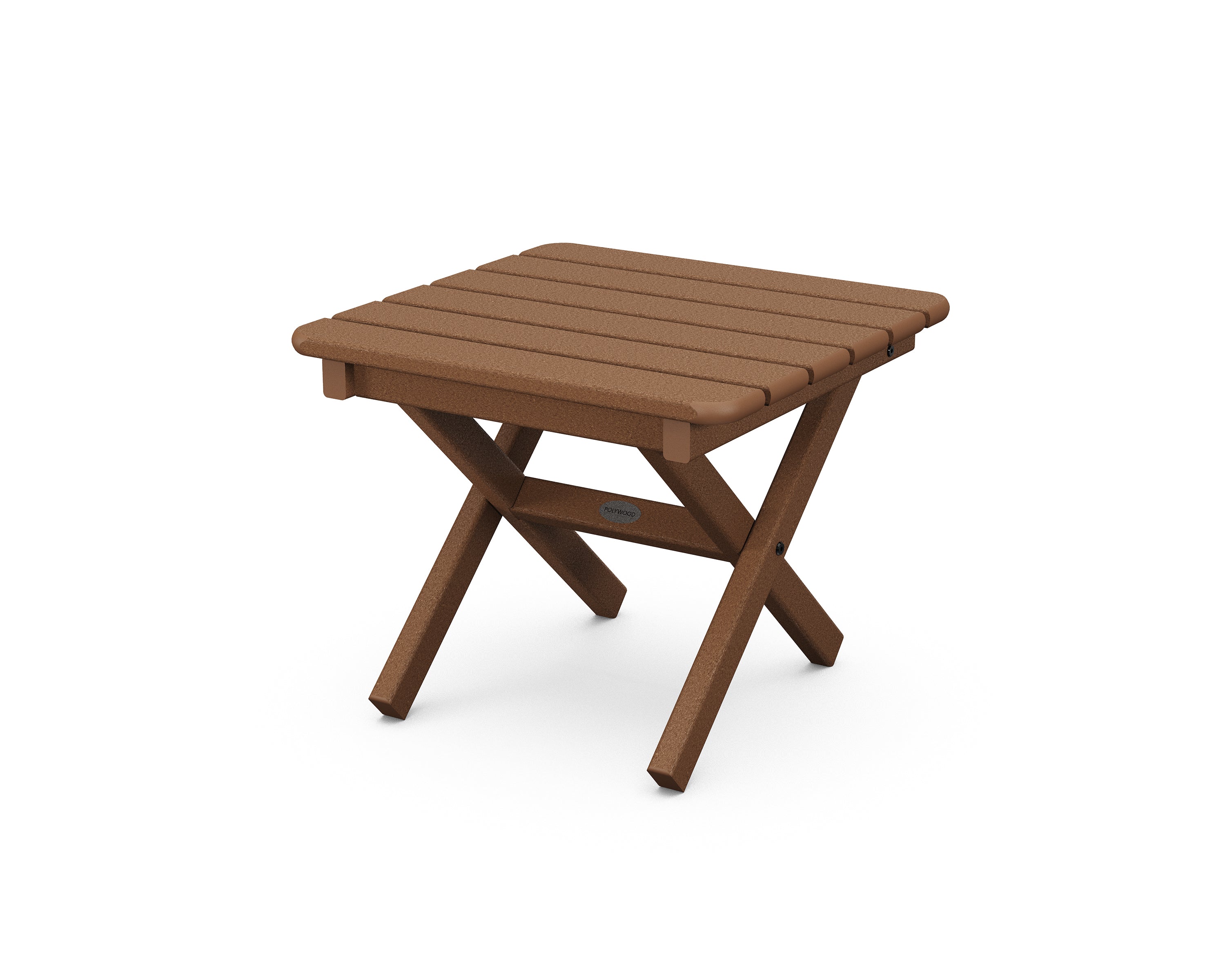 POLYWOOD Square 18" Folding Side Table in Teak