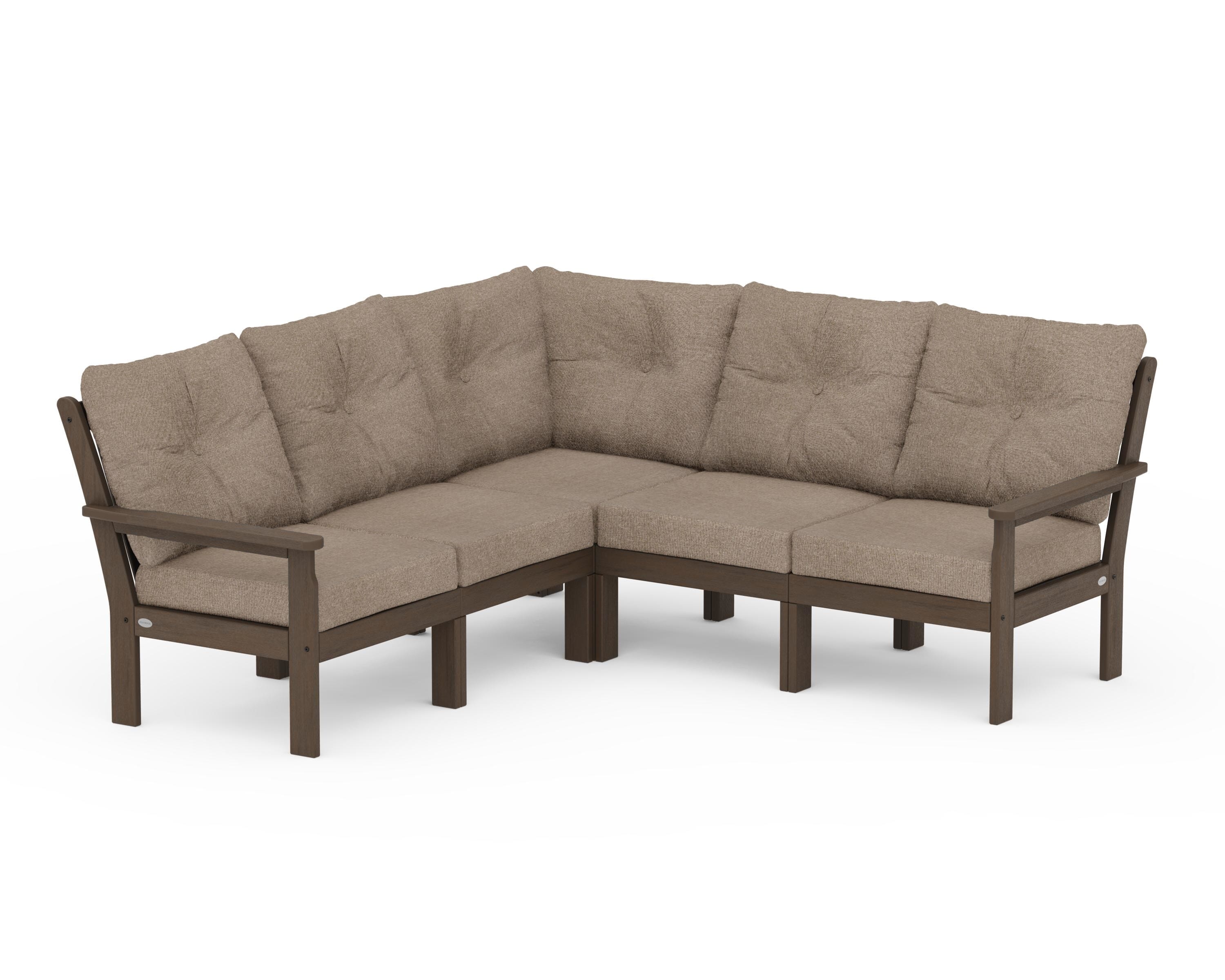 POLYWOOD Vineyard 5-Piece Sectional in Kona / Spiced Burlap