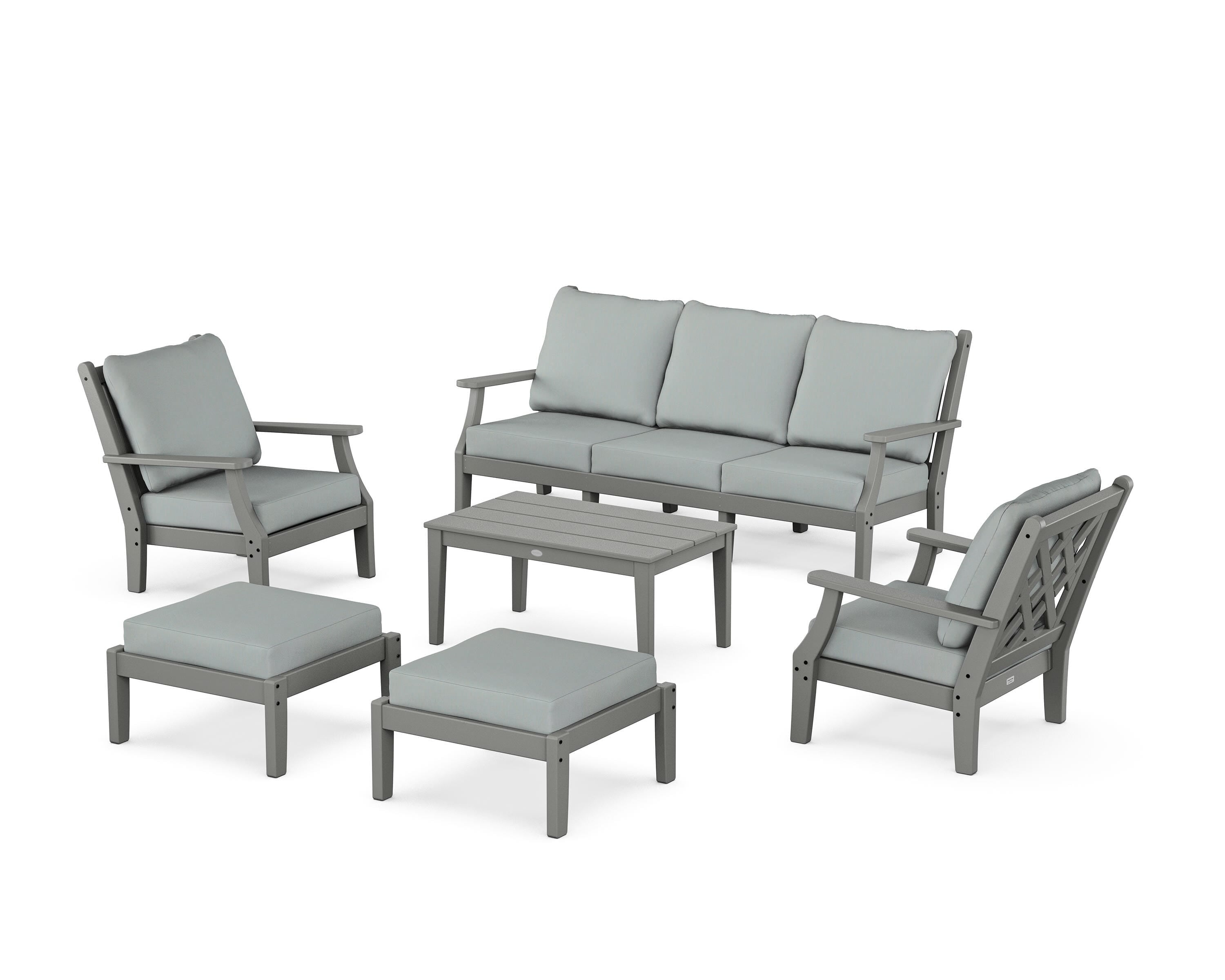 Country Living Wovendale 6-Piece Lounge Sofa Set in Slate Grey / Spa