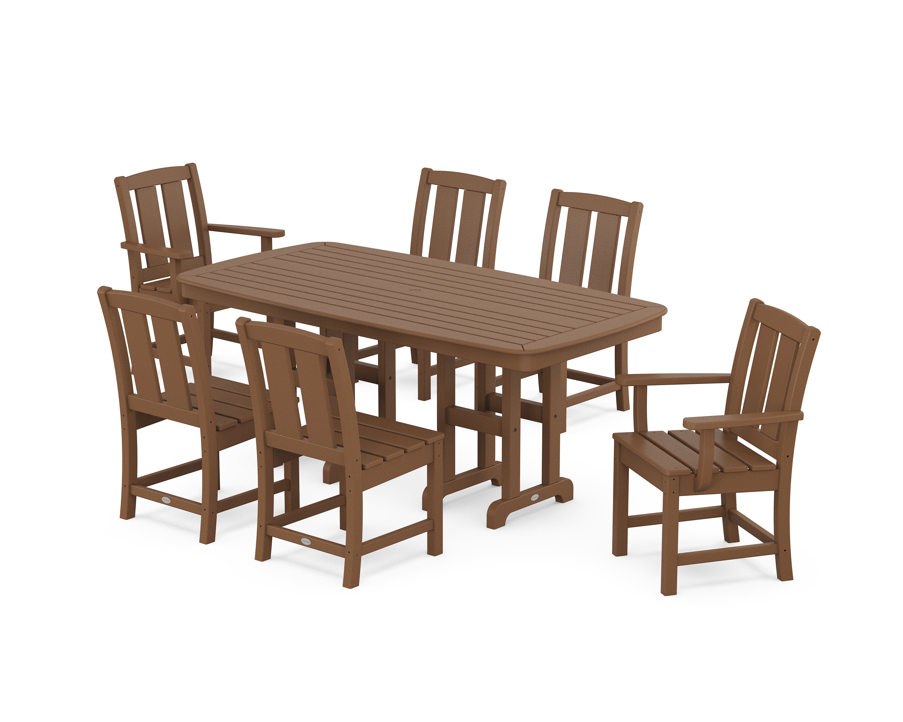 POLYWOOD Mission 7-Piece Dining Set in Teak