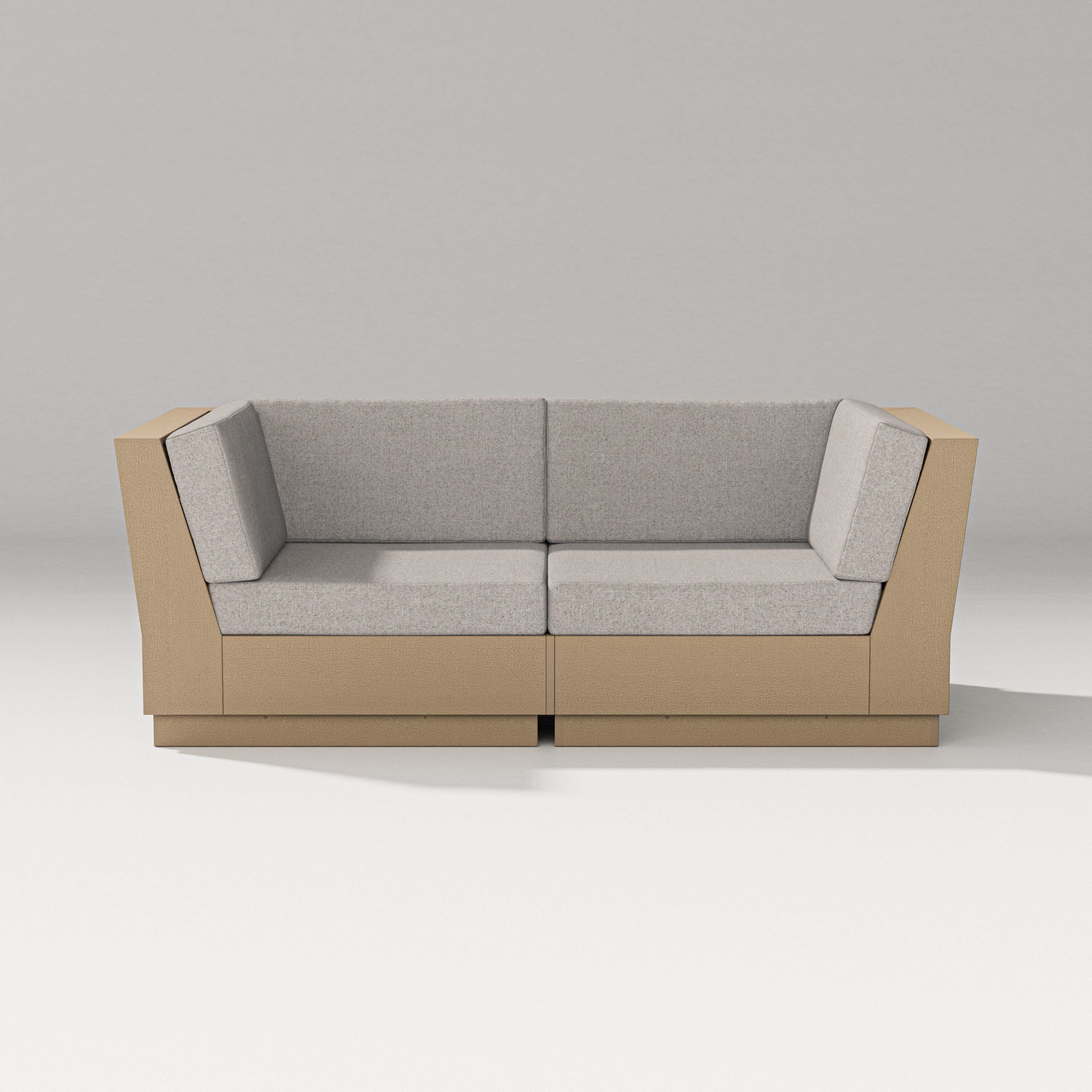 PW Designer Series Elevate Loveseat Sectional in Vintage Sahara / Weathered Tweed
