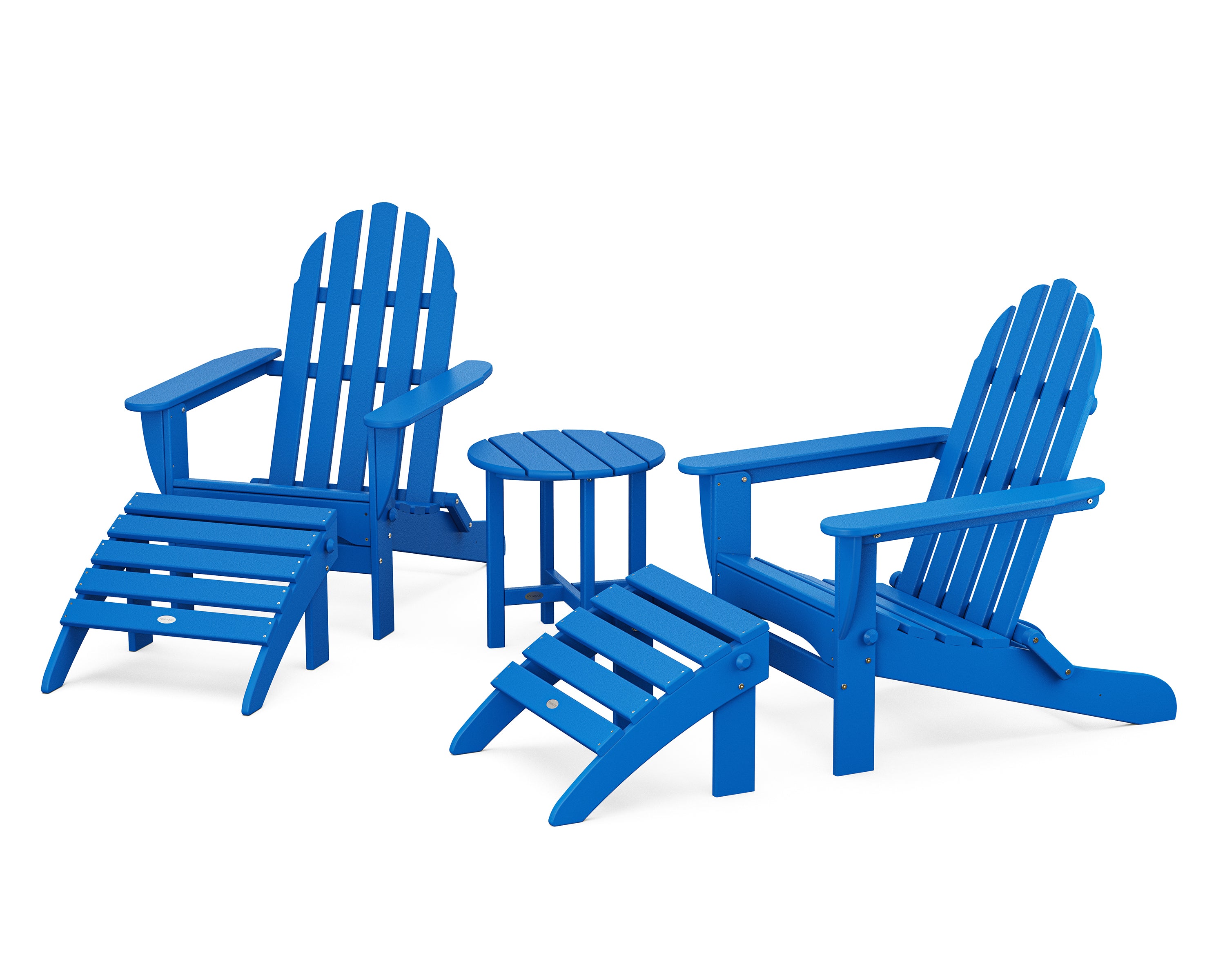POLYWOOD Classic Adirondack 5-Piece Casual Set in Pacific Blue