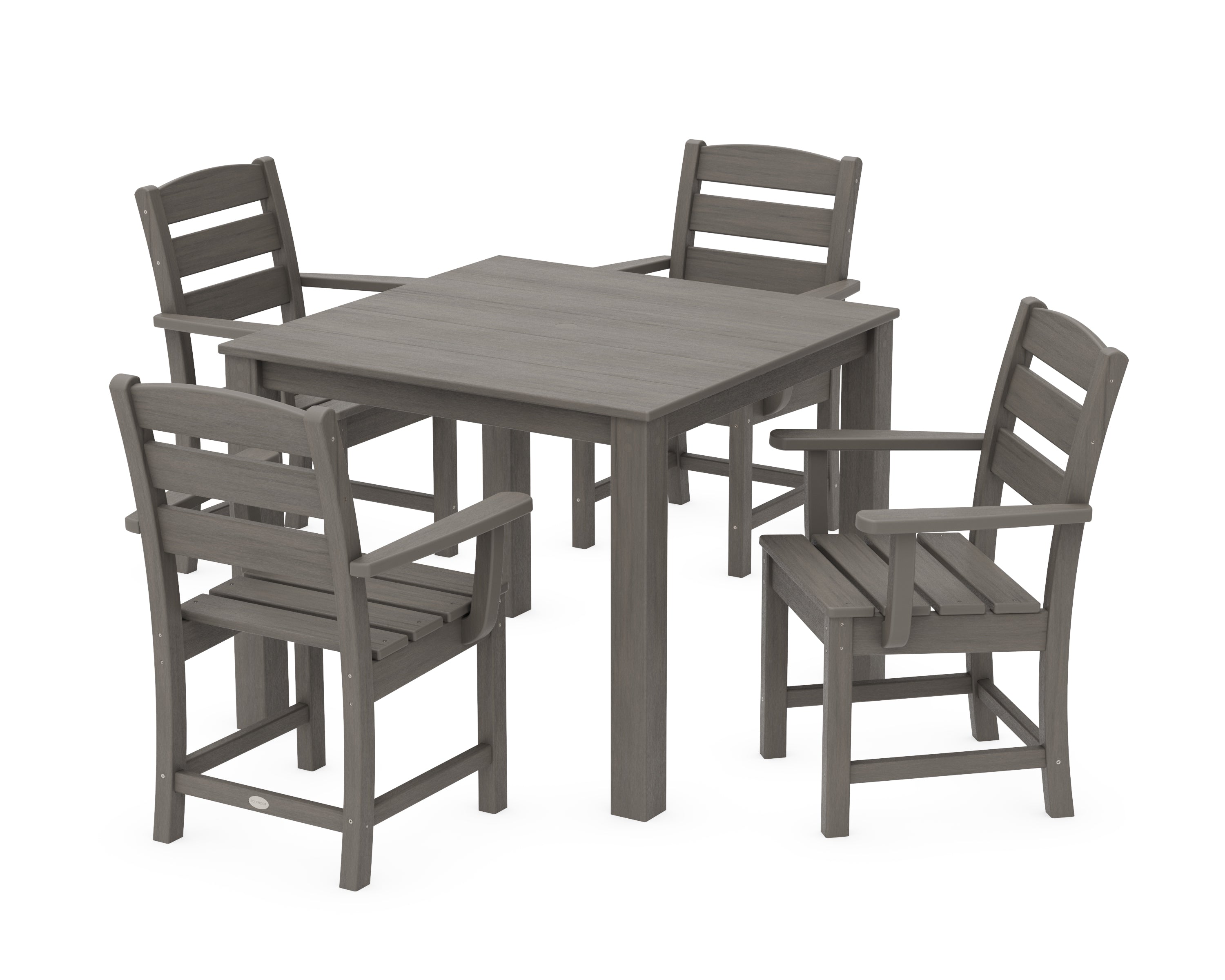 POLYWOOD Lakeside 5-Piece Parsons Dining Set in Driftwood