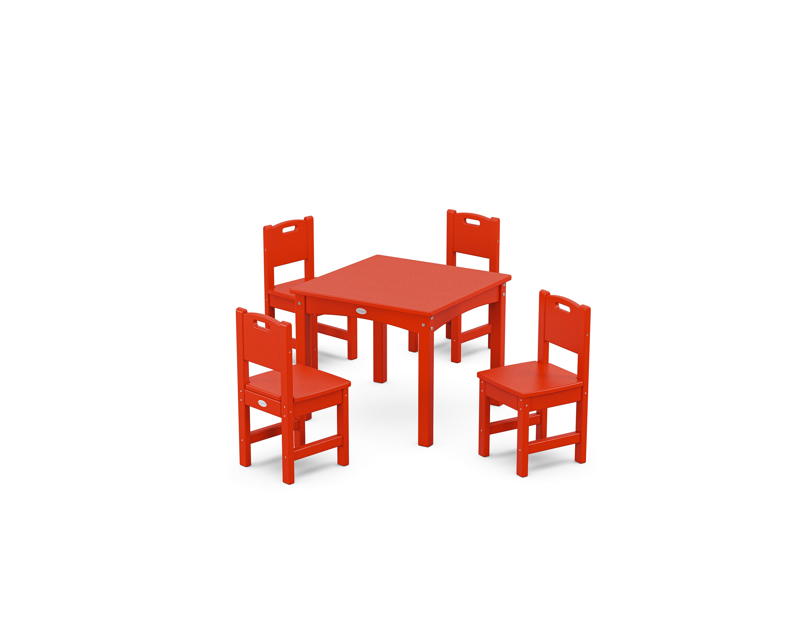 POLYWOOD Toddler 5-Piece Dining Set in Sunset Red